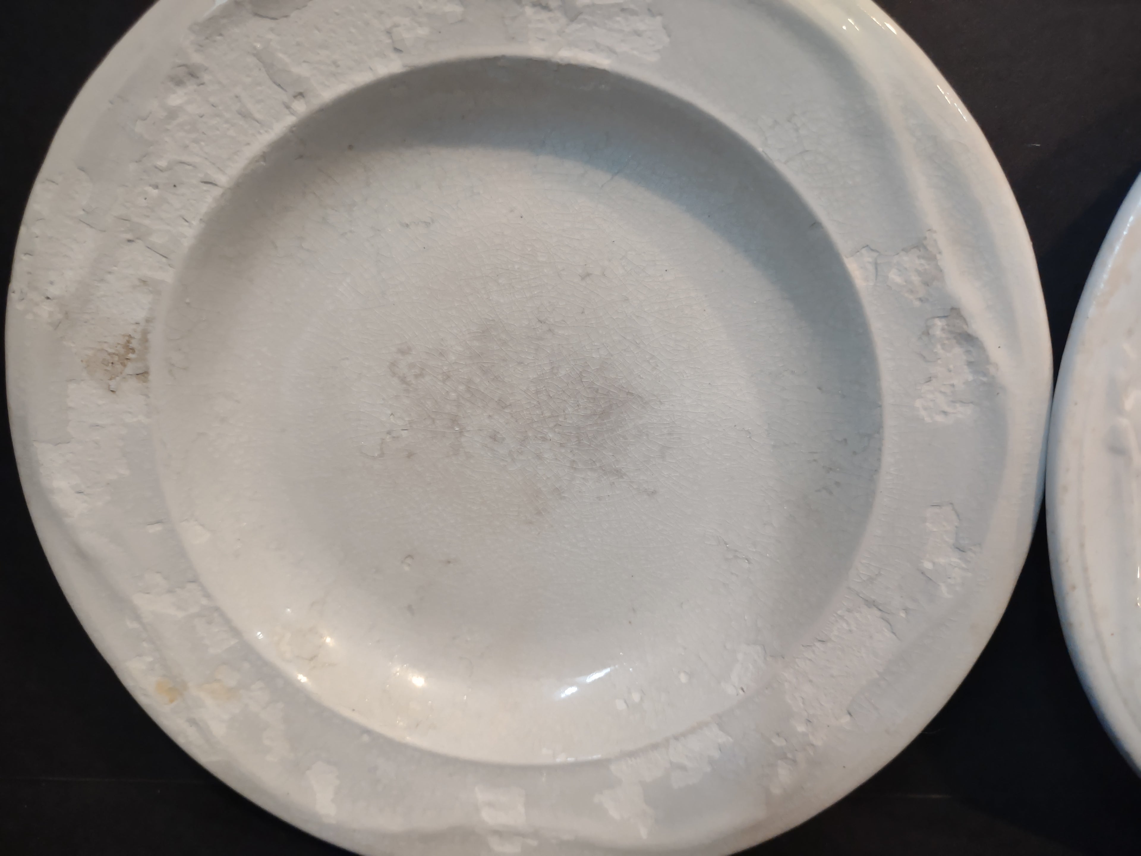 Vintage Ironstone Heavy Crazing Primitive Farmhouse Small Plate x 4 (lot 5346)