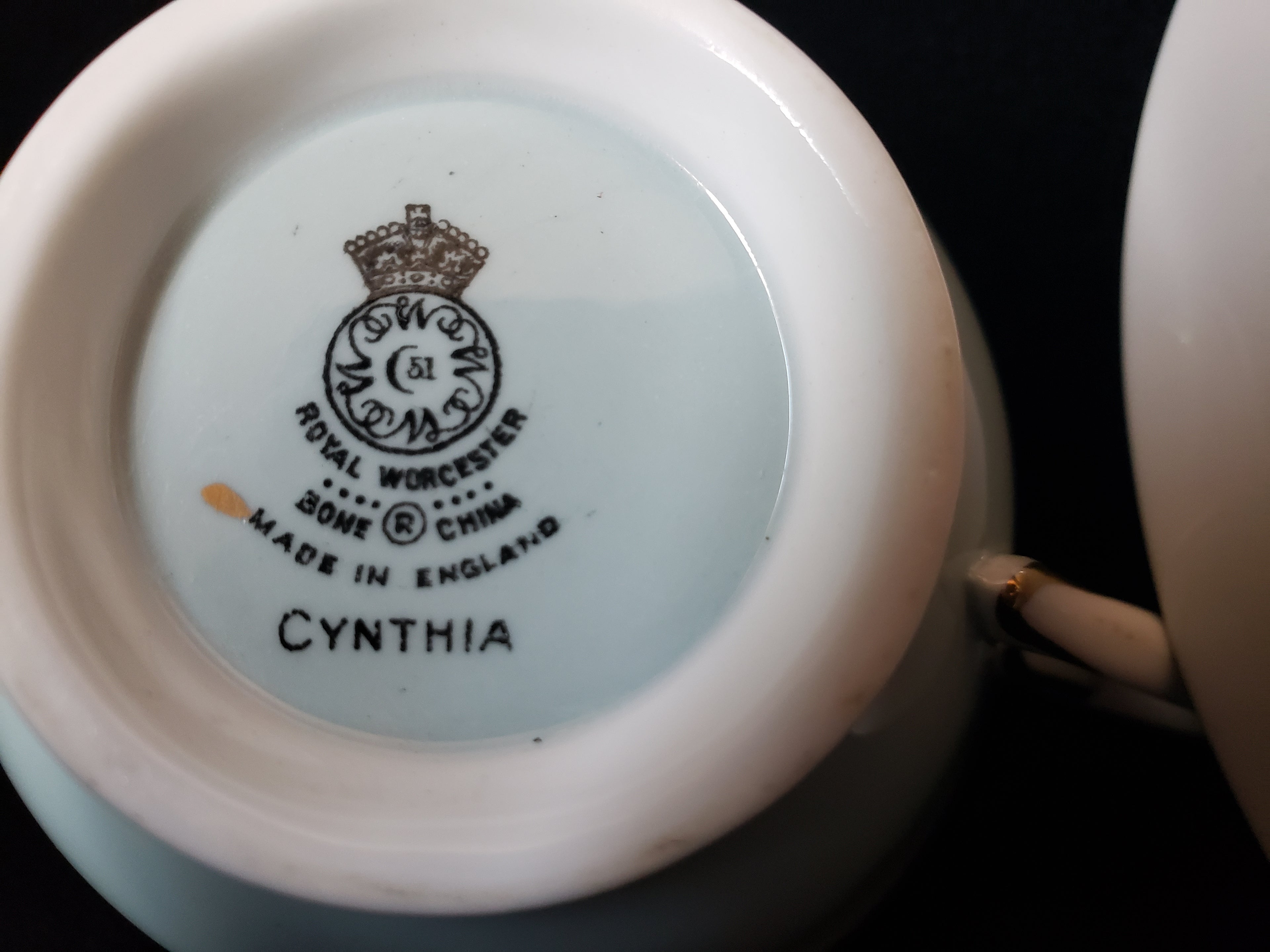 Vintage Royal Worcester Cynthia Tea Cup with Saucer (lot 2113)
