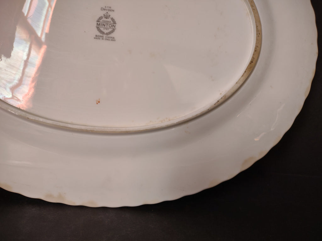 Vintage Minton England Bone Dryden Large Serving Platter IMPERFECT (lot 5460)