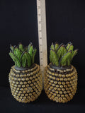 Beaded Pineapple Tea Light Holders Set Of 2 Candle NOT Included (Lot 4573)