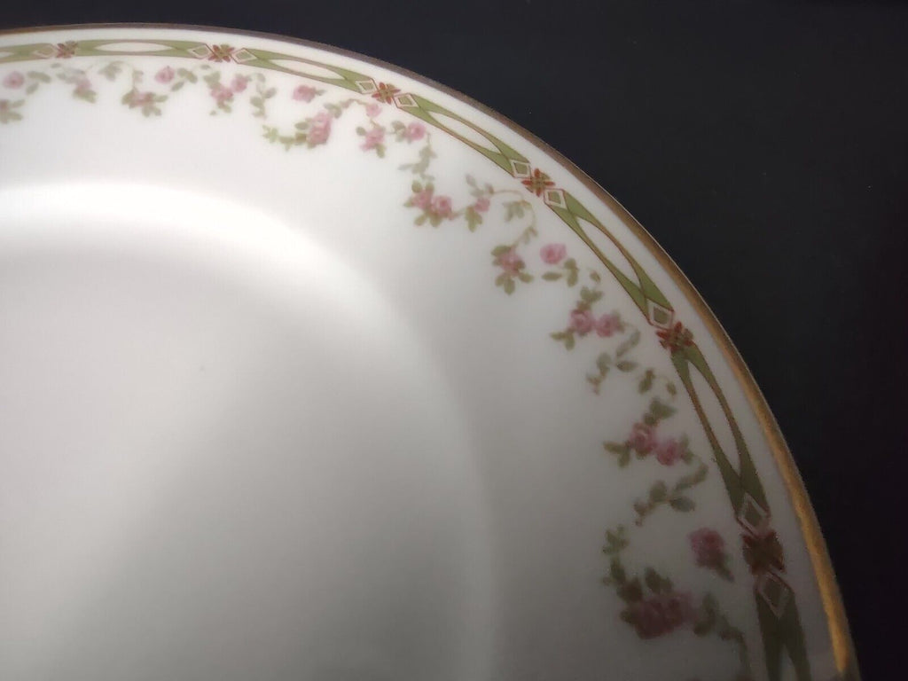 Haviland Limoges Schleiger 346 Red Rose 3 x Salad Lancheon Plate 8-1/2" (lot 545