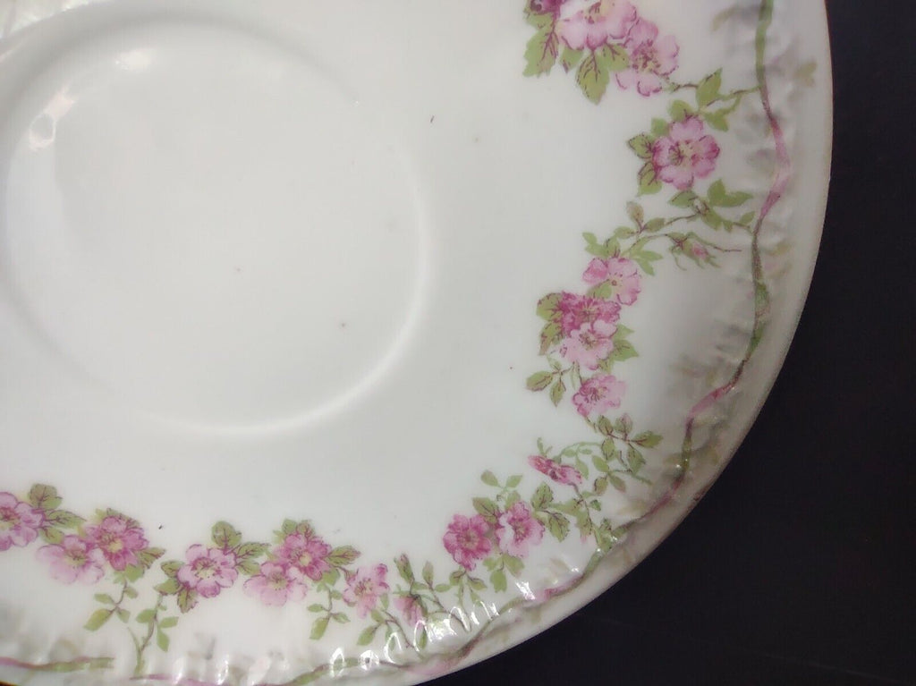 GDA Limoges Saucer ONLY Apple Blossom Garland Swag Ribbon (lot 751)