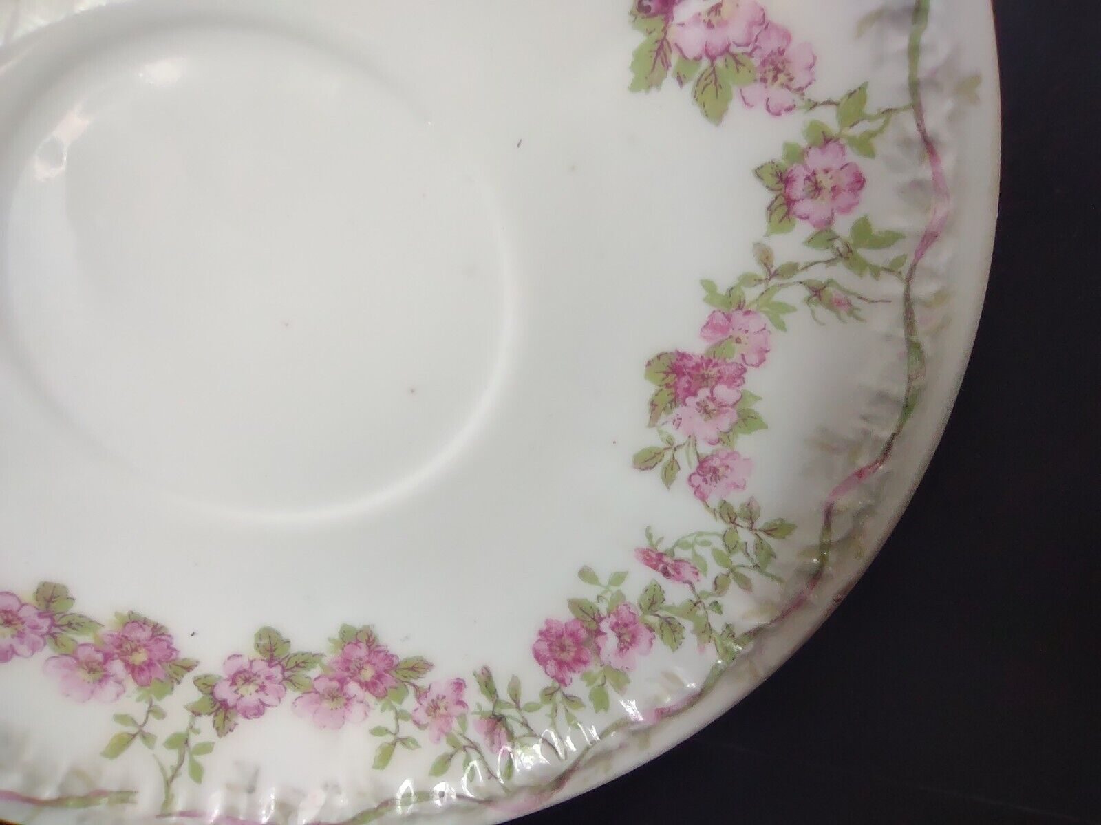 GDA Limoges Saucer ONLY Apple Blossom Garland Swag Ribbon (lot 751)