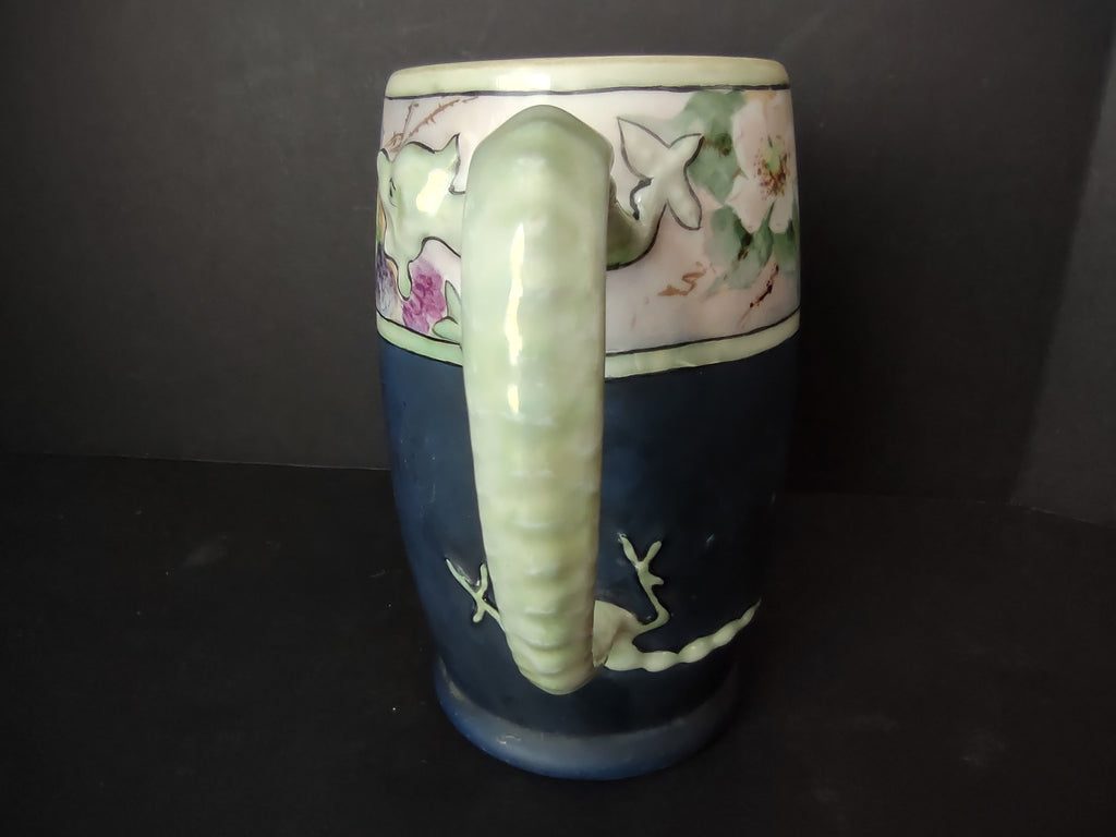 Lizard Handle Chalkboard Ceramic Blue Green Cup Mug