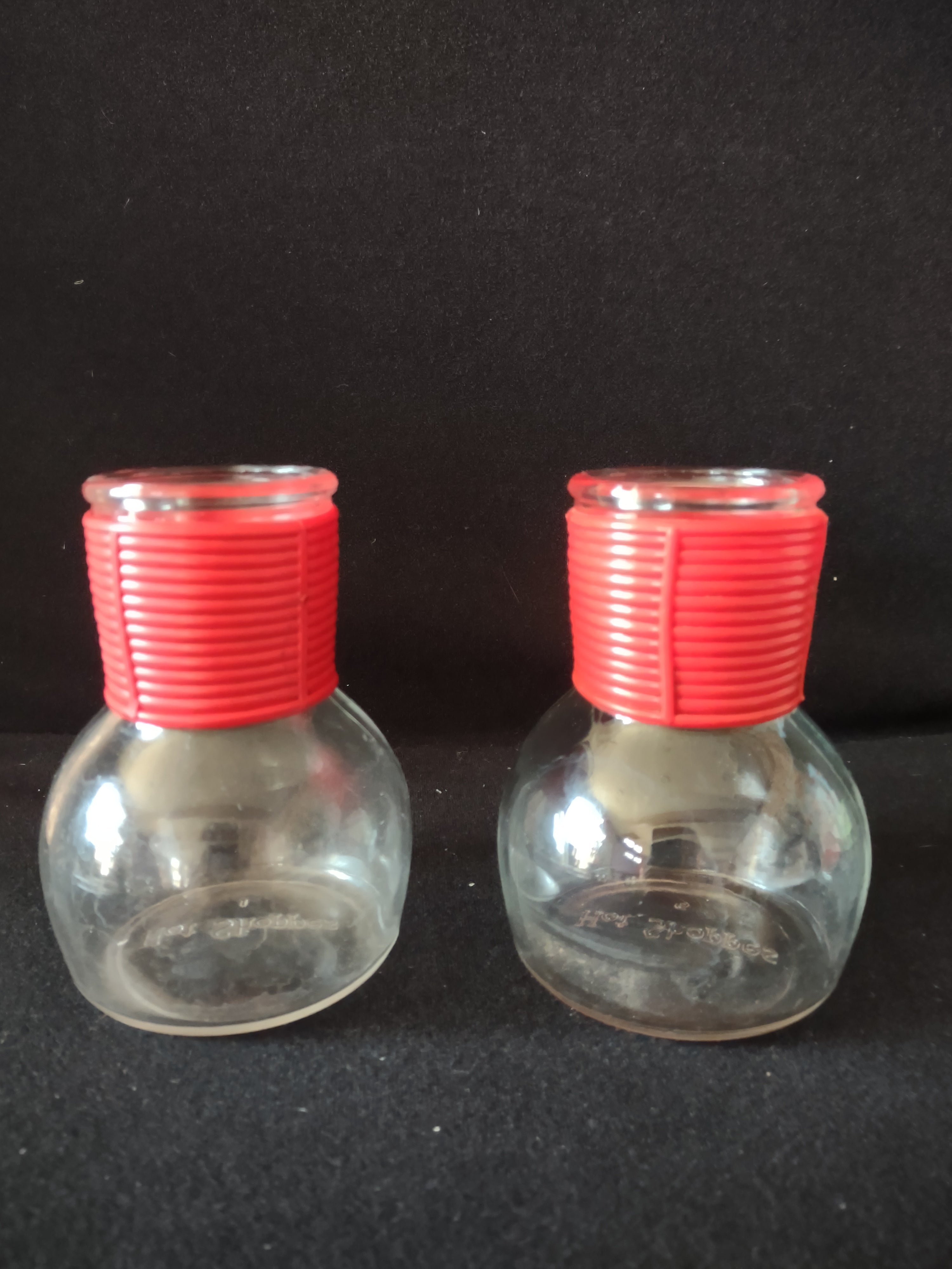Vintage Hottle Carafe Milk Glass x 2 NO Lid Hot Shoppers Red Neck (lot 5222)