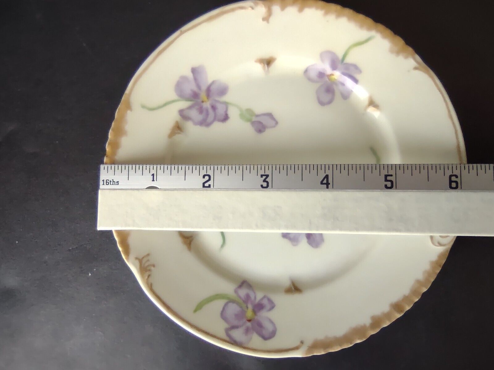 Vintage CFH GDM Field Haviland Limoges France Plate Purple Pansy 6-1/4" (lot 498