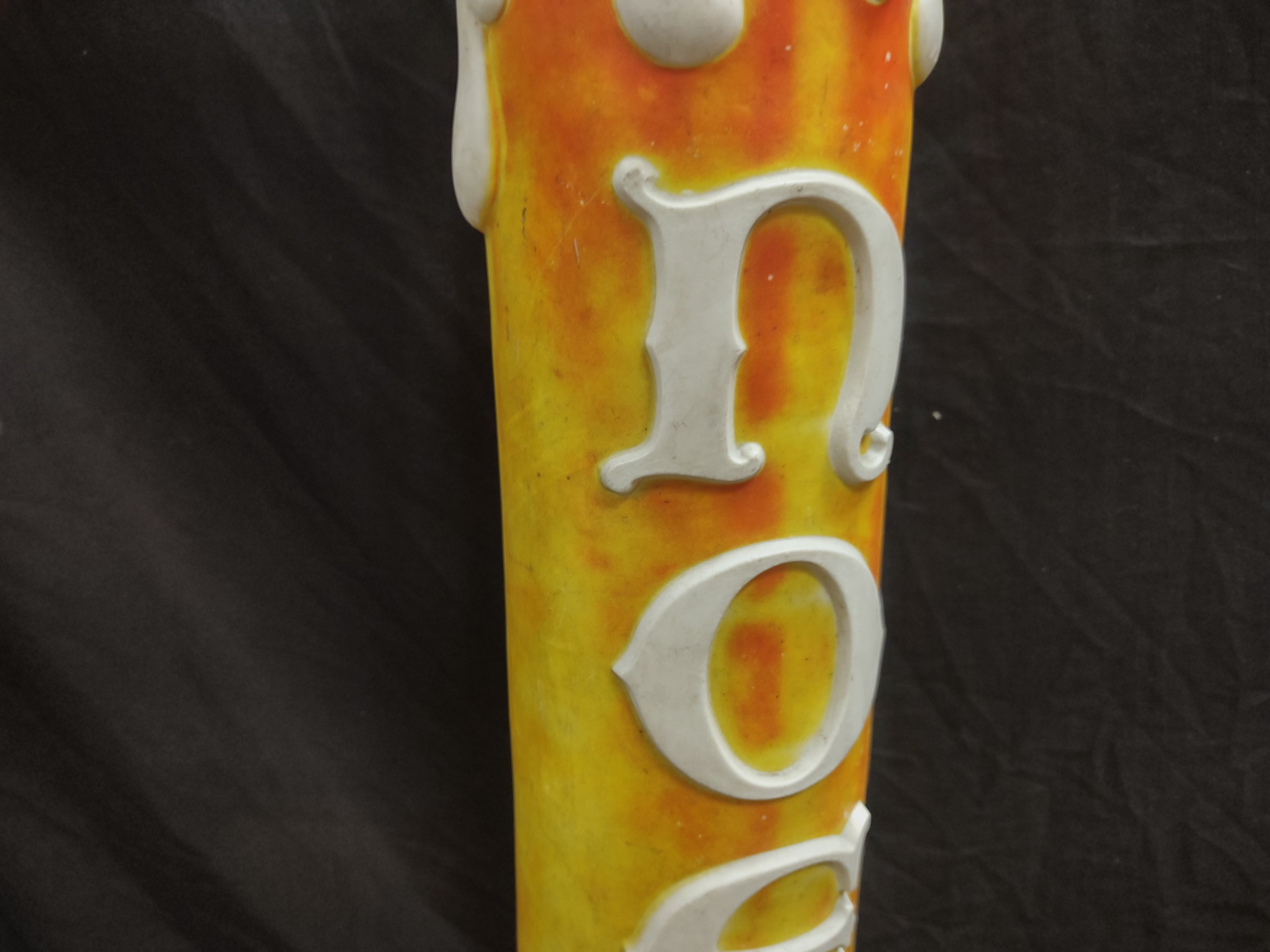 Vintage Christmas Blow Mold Candle Noel Light Up 40" Cracked Top (lot 2321)