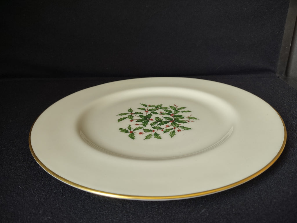 Vintage Lenox Special Holly Design Gold Trim Dinner Plate 10-1/2" (lot 1904)