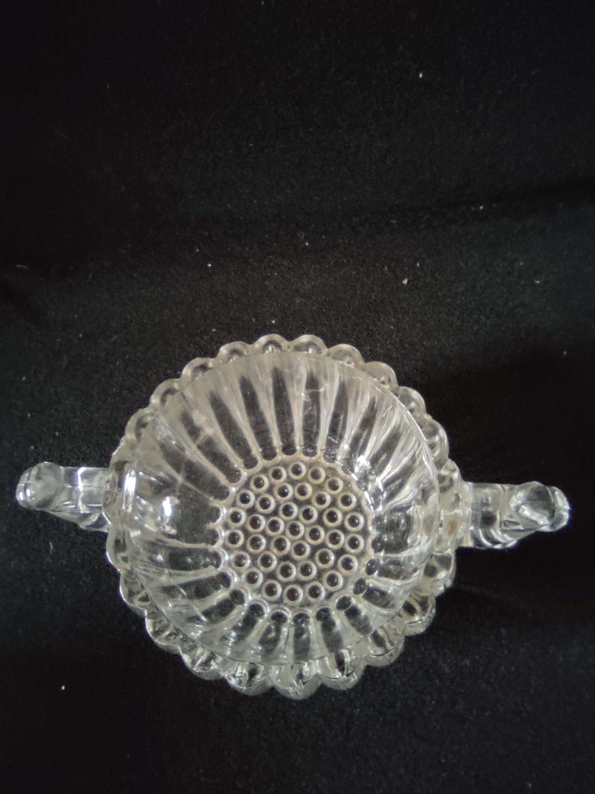 Depression Glass Sugar Bowl Creamer Relish Jar National Pattern Hobnail (Lot5308