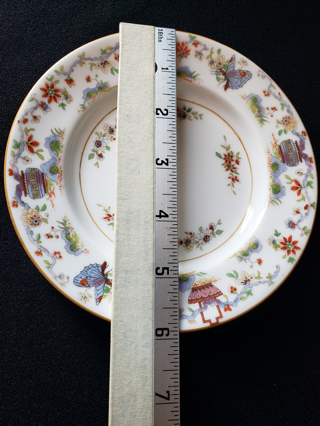 Vintage Royal Worcester Higgins & Seiter Butterfly Bread Plate 6" (lot 2116)