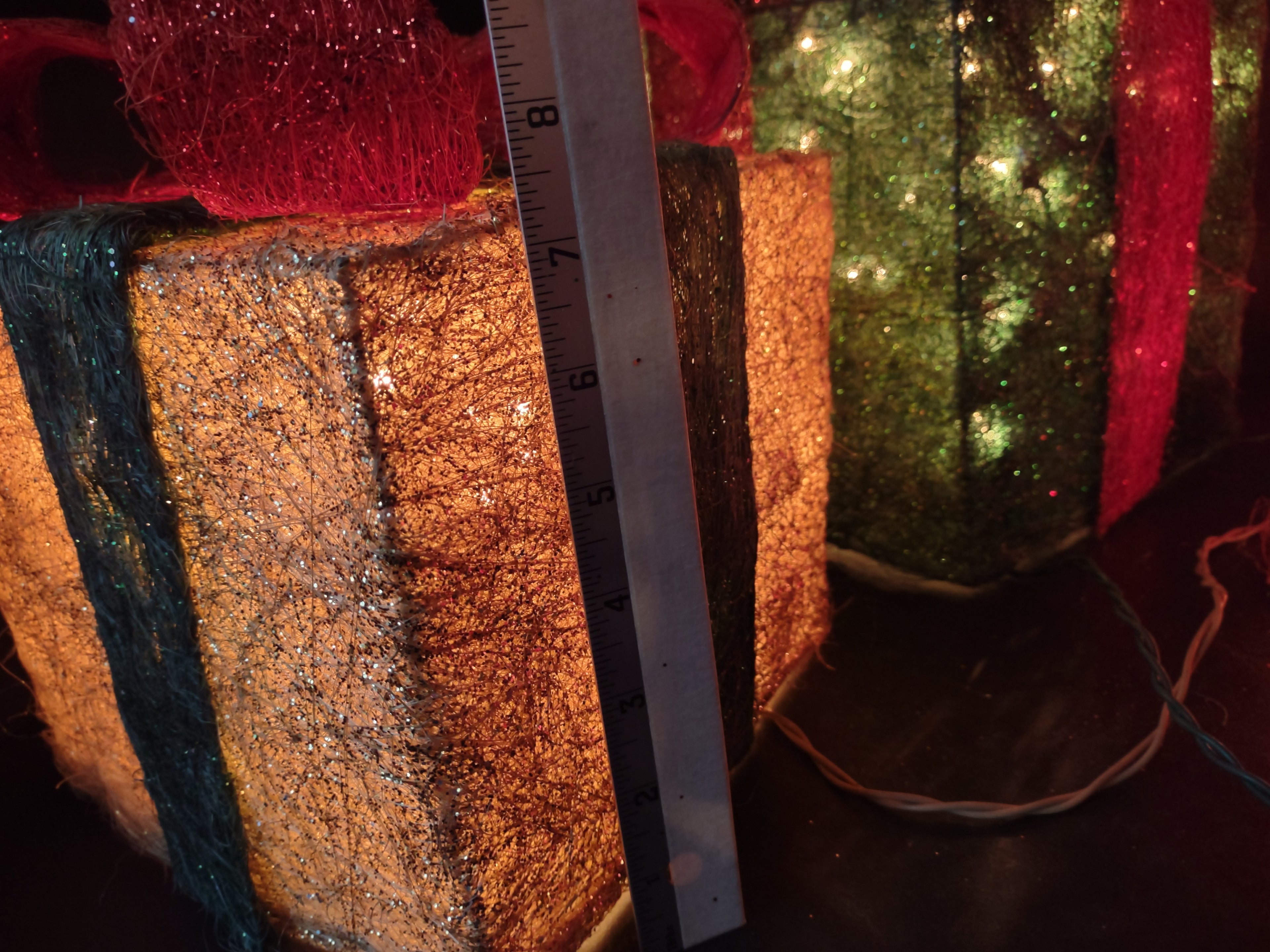 Christmas 3 Gift Box Set Multi-Color Sisal 140 Lights (lot 1390)
