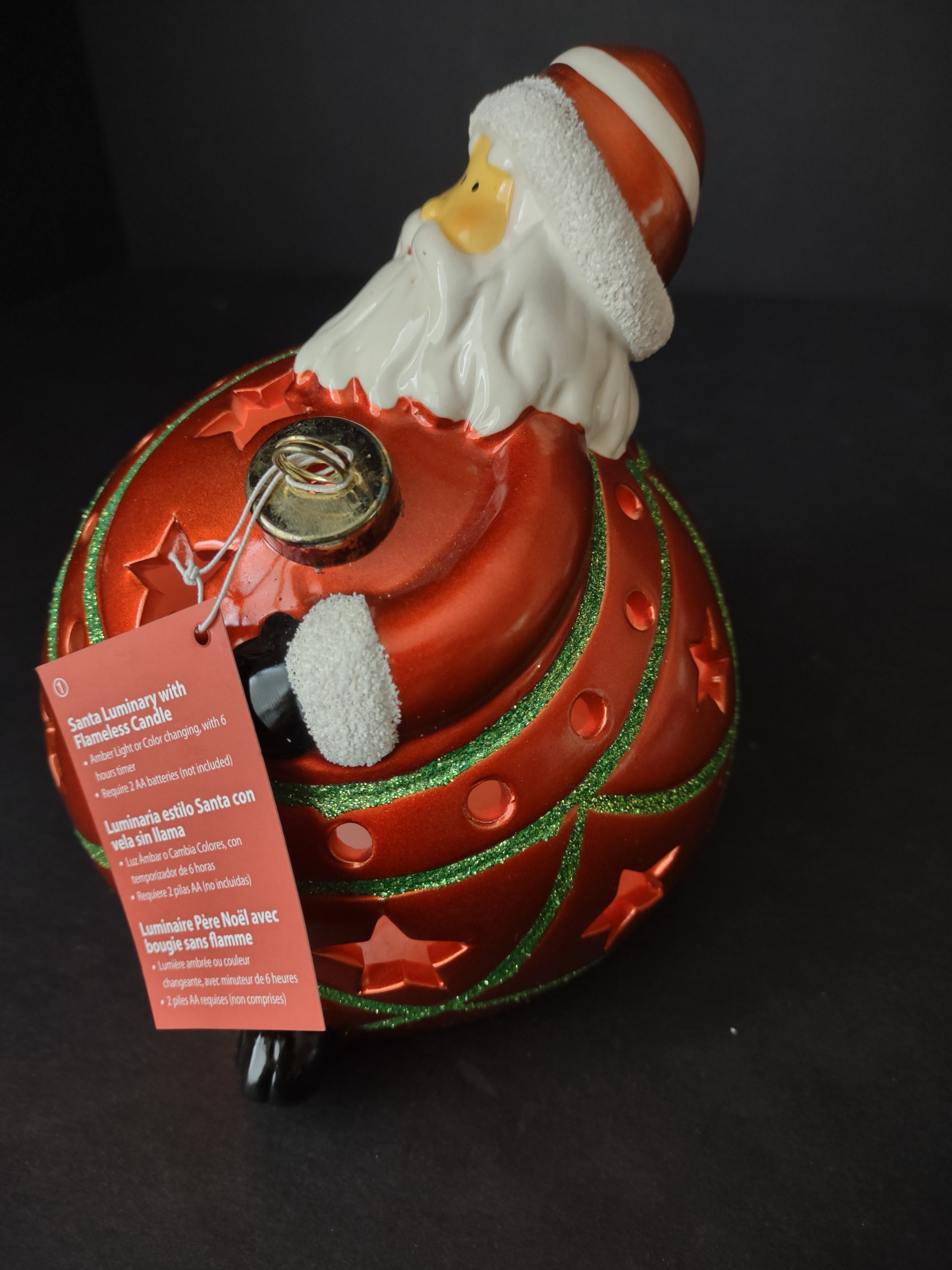 Christmas Color Changing Santa Ornament Gift Box (lot 1343)