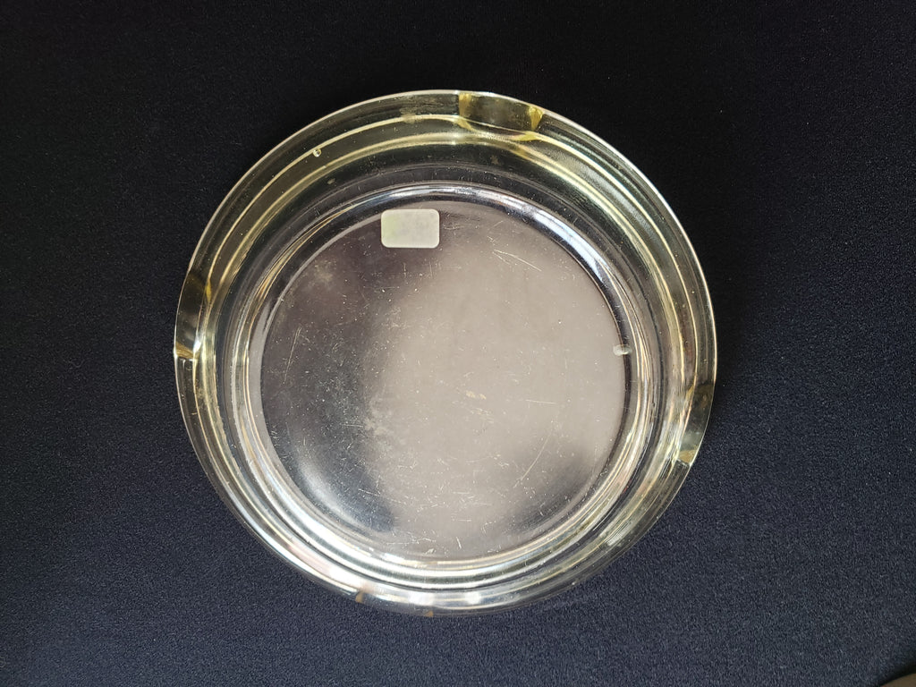 Vintage Mid Century Modern Clear Glass Ashtray 7-1/2" (lot 2166)