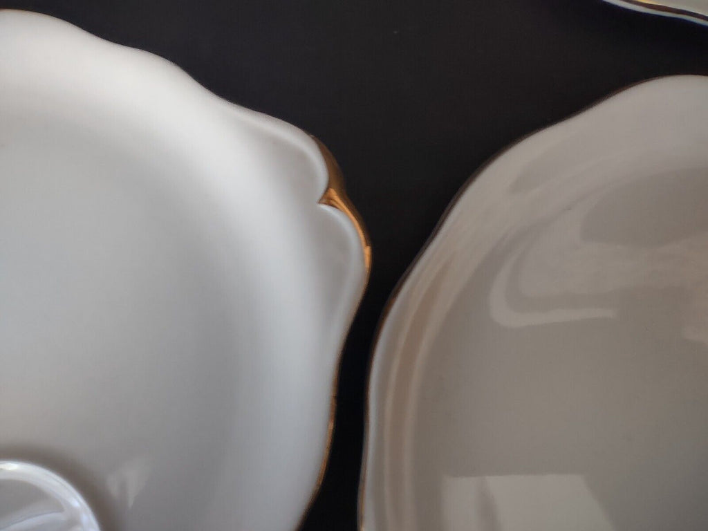 Set of 4 Royal Albert Dessert Plate White Gold Rim (lot 434)
