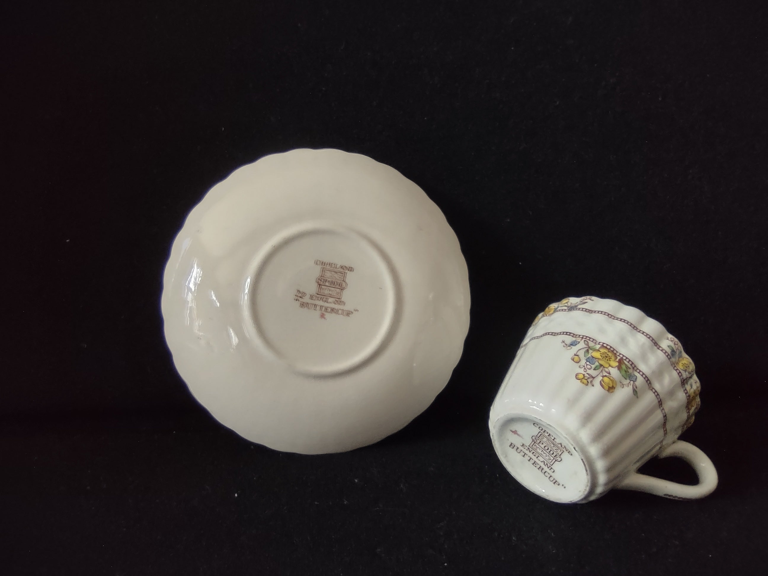 Vintage Spode Buttercup Demitasse Cup Saucer English Ironstone (lot 5745)