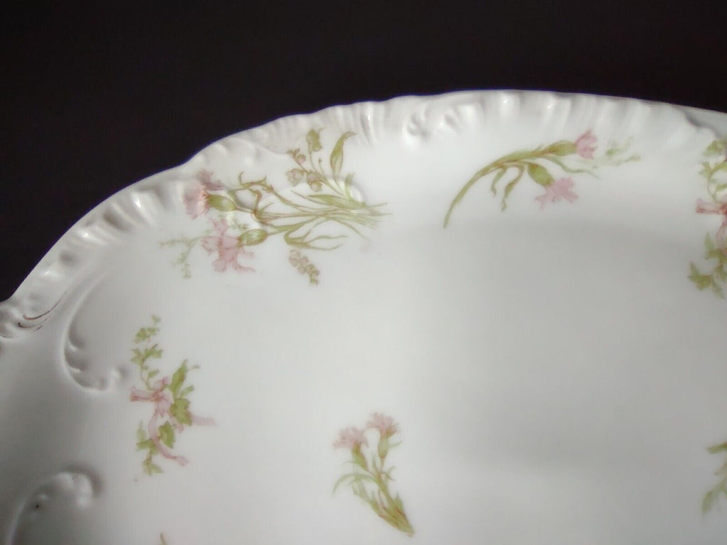 Haviland Limoges Gold Handle Carnation Serving Platter 15-1/2" (lot 340)