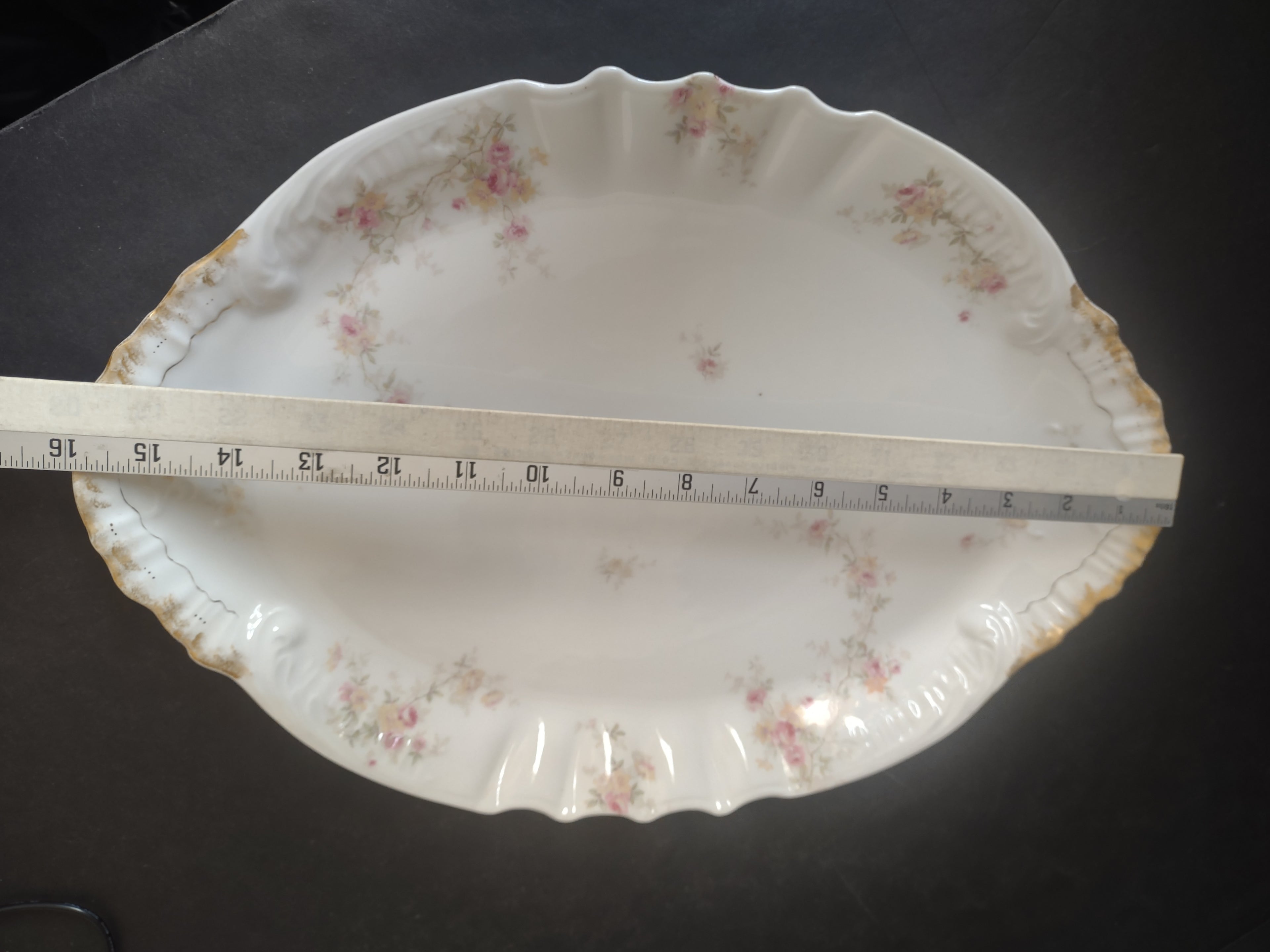 Vintage Haviland Limoges France Scalloped Edge Turkey Serving Platter (lot 2612)