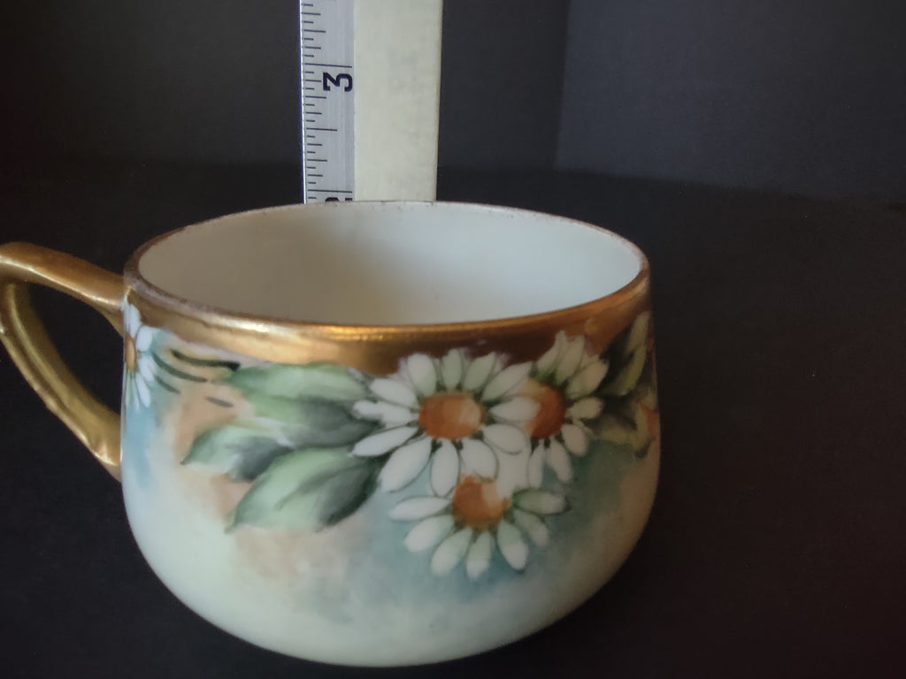 Vintage Austria Eagle Tea Cup ONLY Daisies Gold Trim (lot 1075)