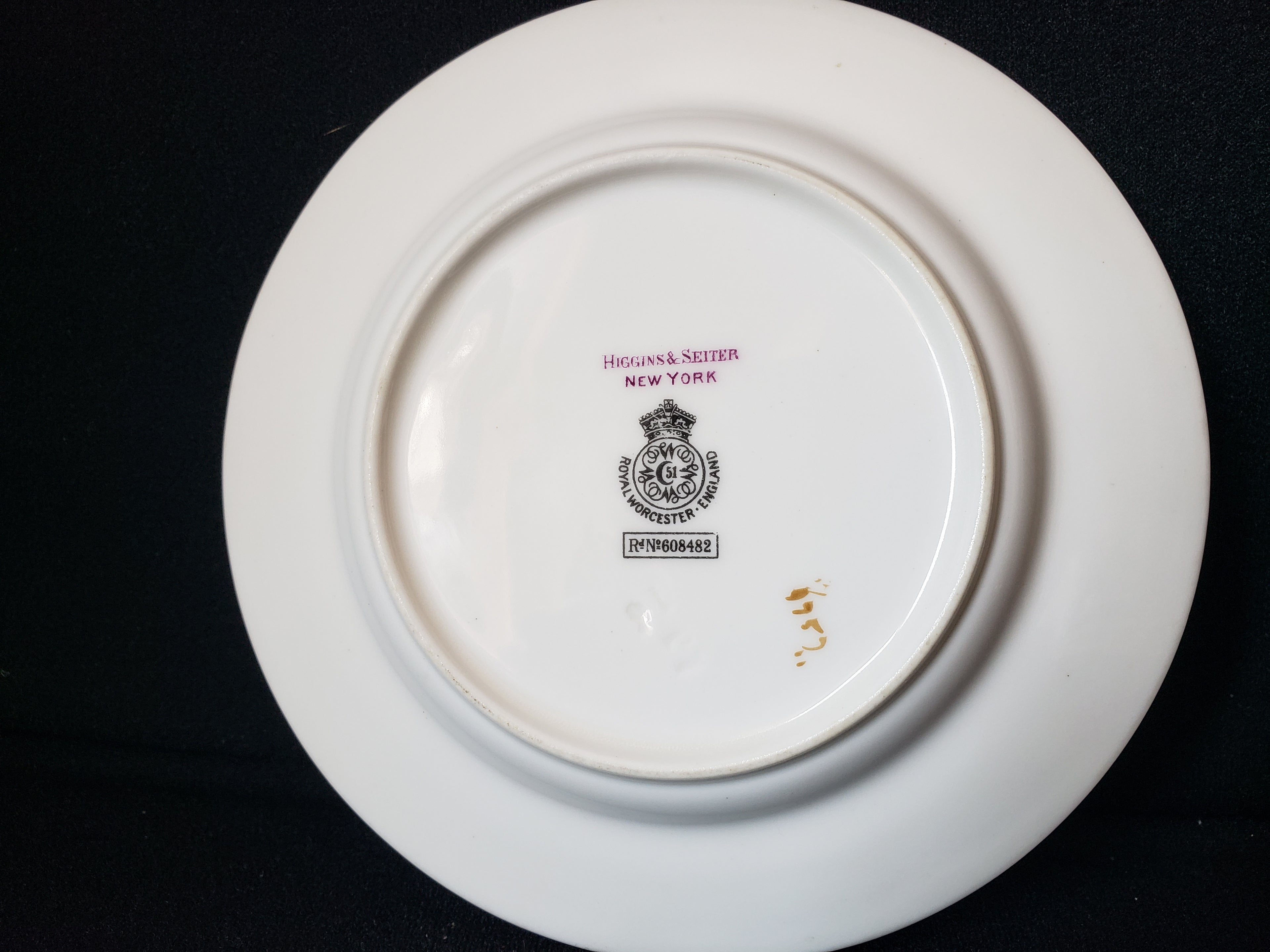 Vintage Royal Worcester Higgins & Seiter Butterfly Bread Plate 6" (lot 2116)
