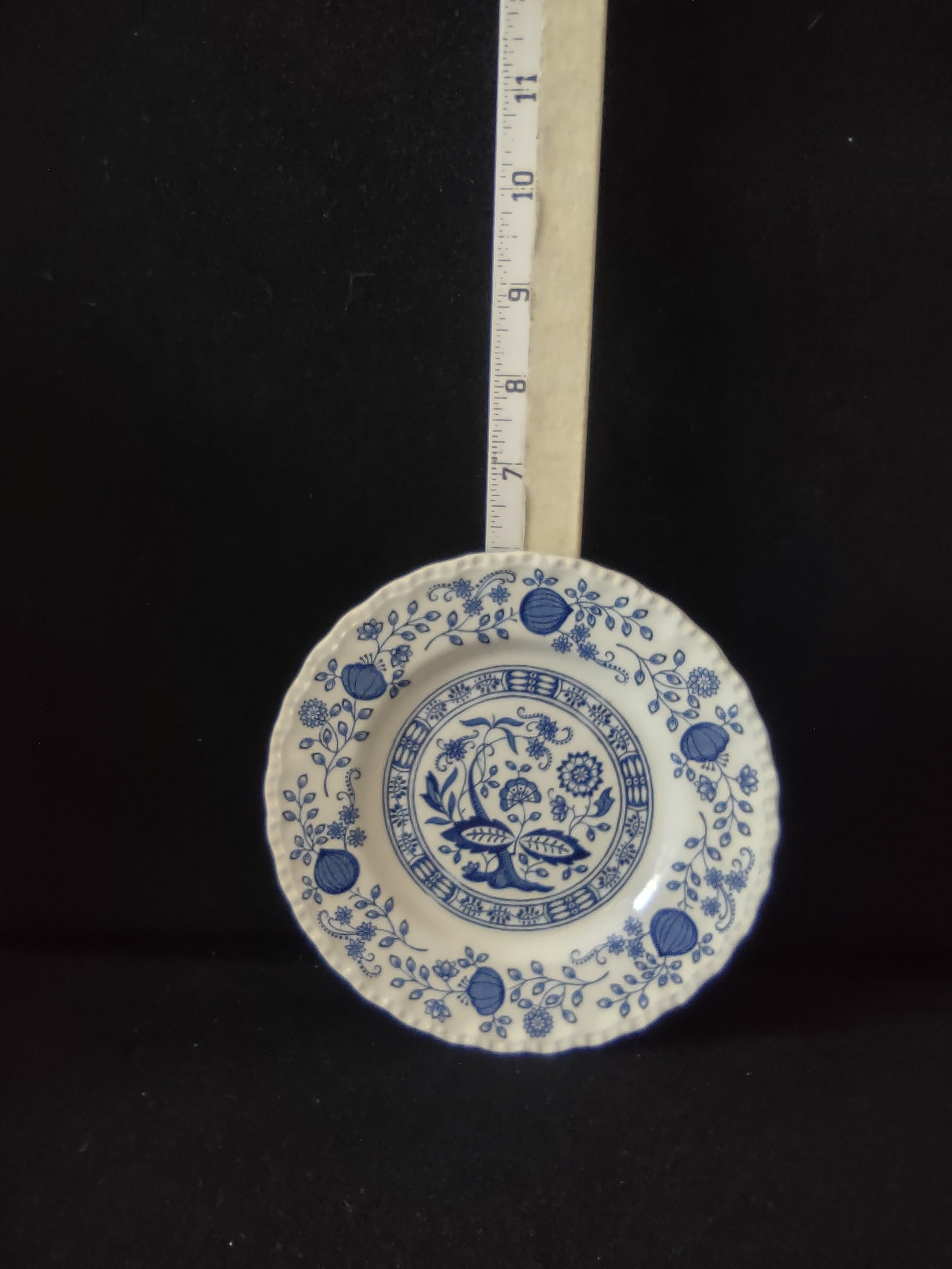 Vintage Enouch Blue Heritage Bread Butter Plate Ironstone England Set Of 4(5971)