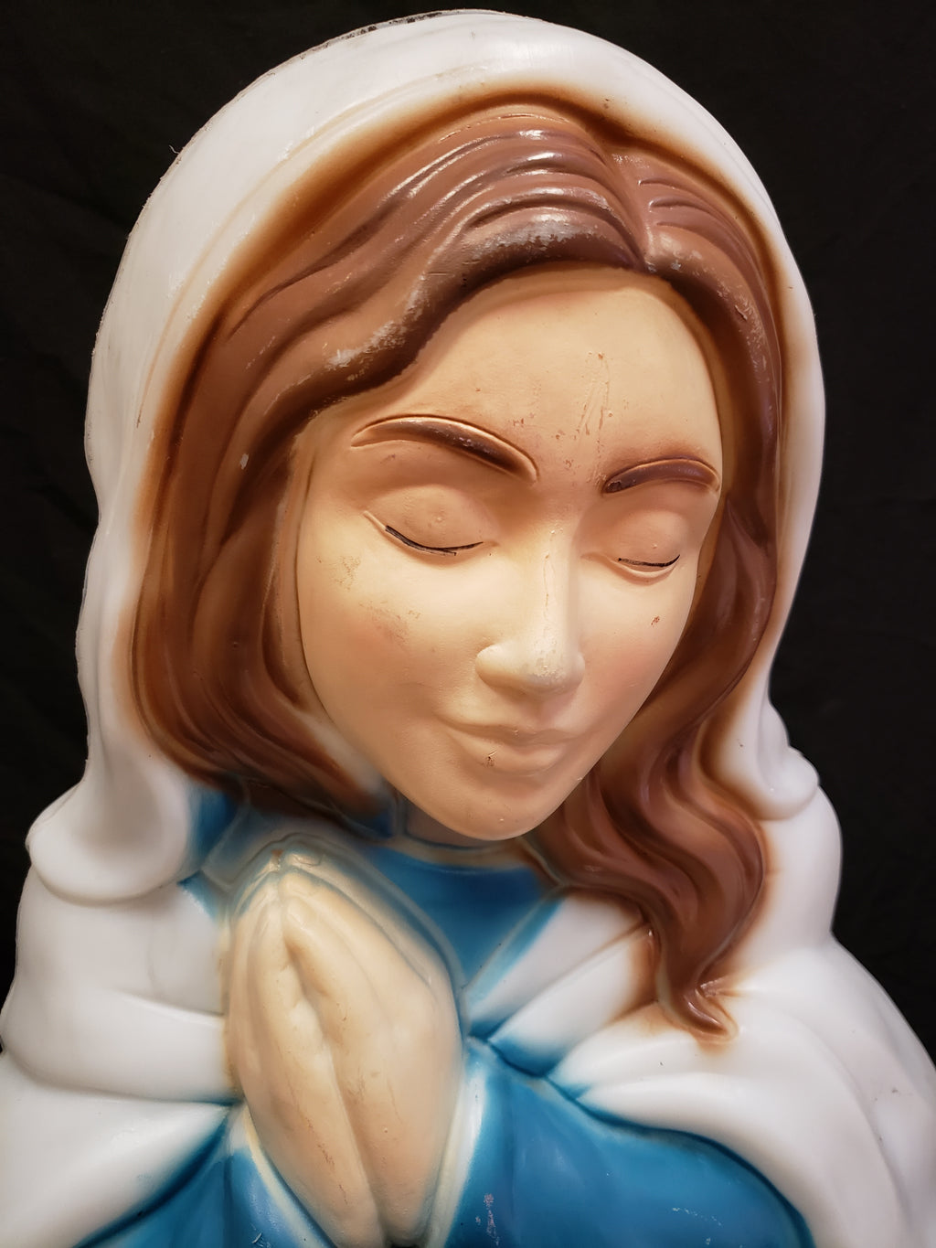 Vintage Christmas Outdoor Blue Mary Blow Mold 26" (lot 2264)
