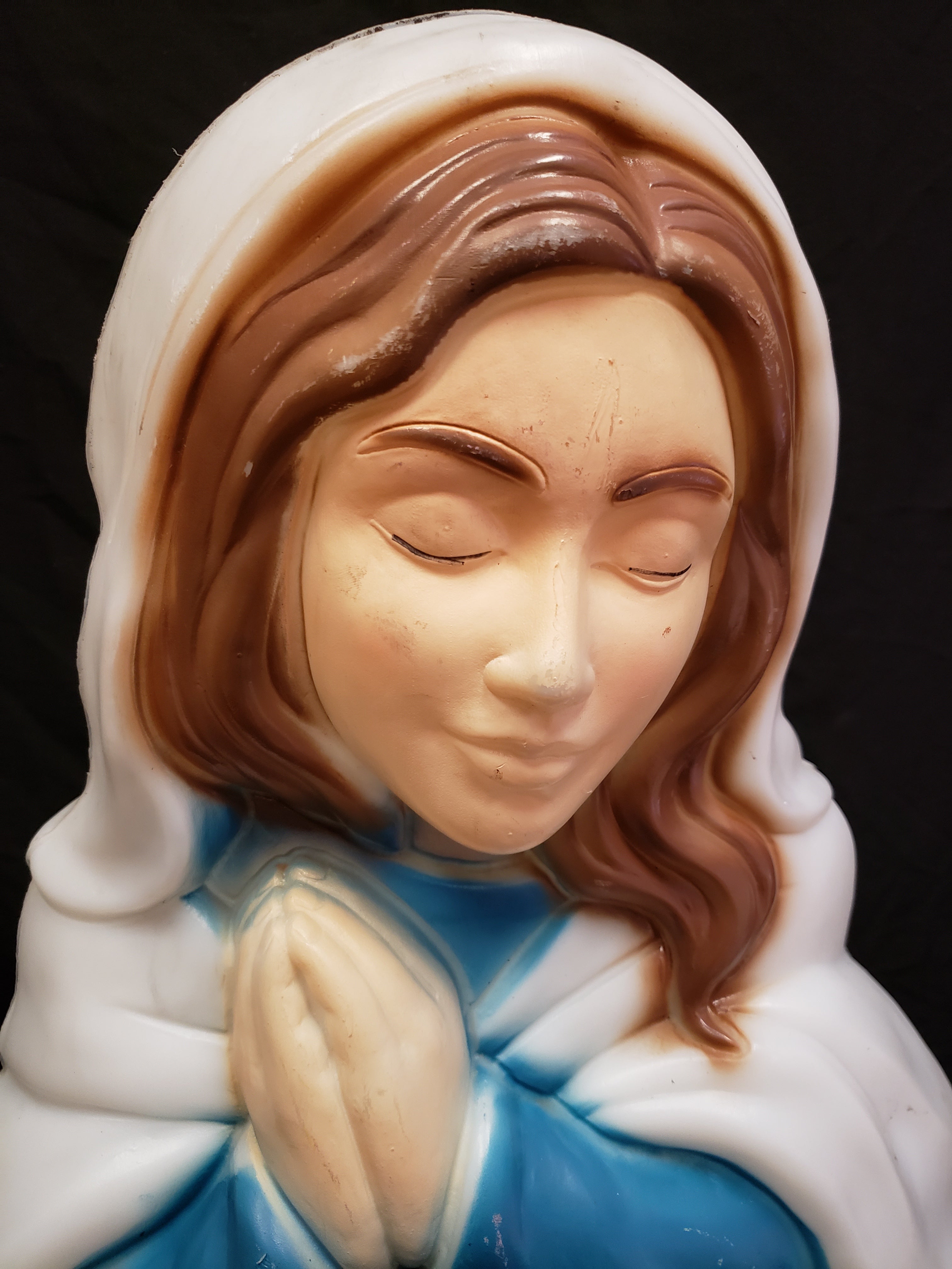 Vintage Christmas Outdoor Blue Mary Blow Mold 26" (lot 2264)