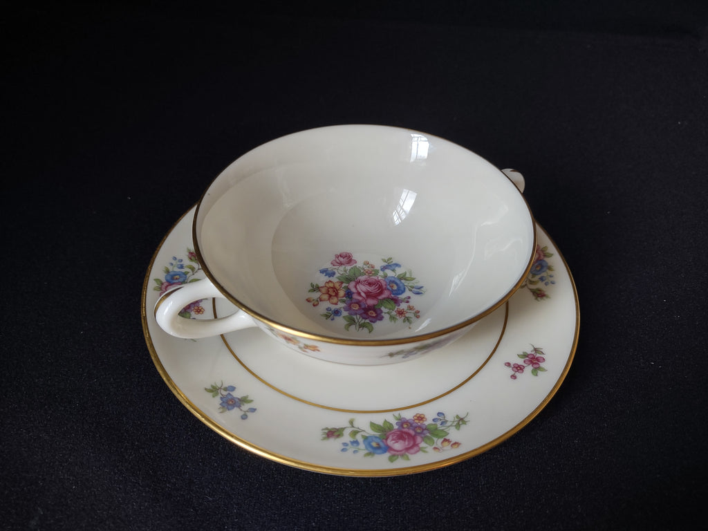 Vintage Lenox Rose L-347 Bouillon Cream Soup with Liner Gold Trim (lot 1818)