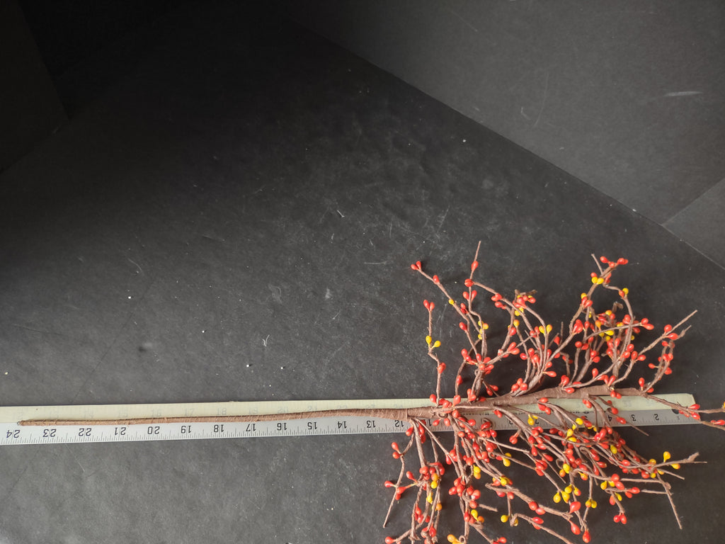 Halloween Thanksgiving Fall Artificial Pip Berry 24" Twig (lot 3112)