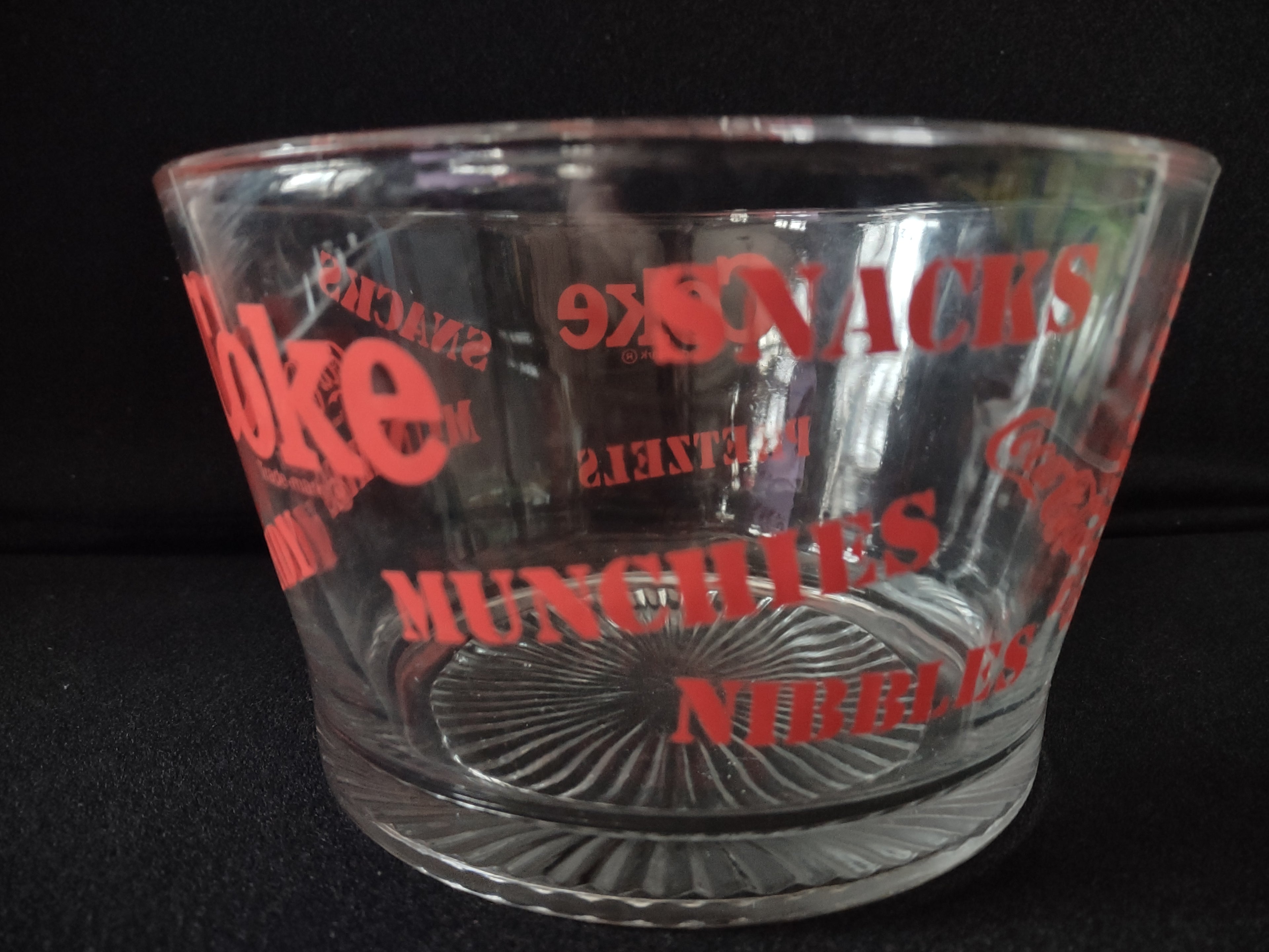 Vintage Coca-Cola Glass Candy Snack Bowl7" (lot 5410 )