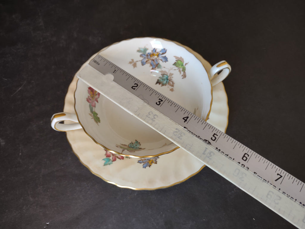 Vintage Minton England Bone Vermont Bouillon Cup with Liner IMPERFECT (lot 5464)