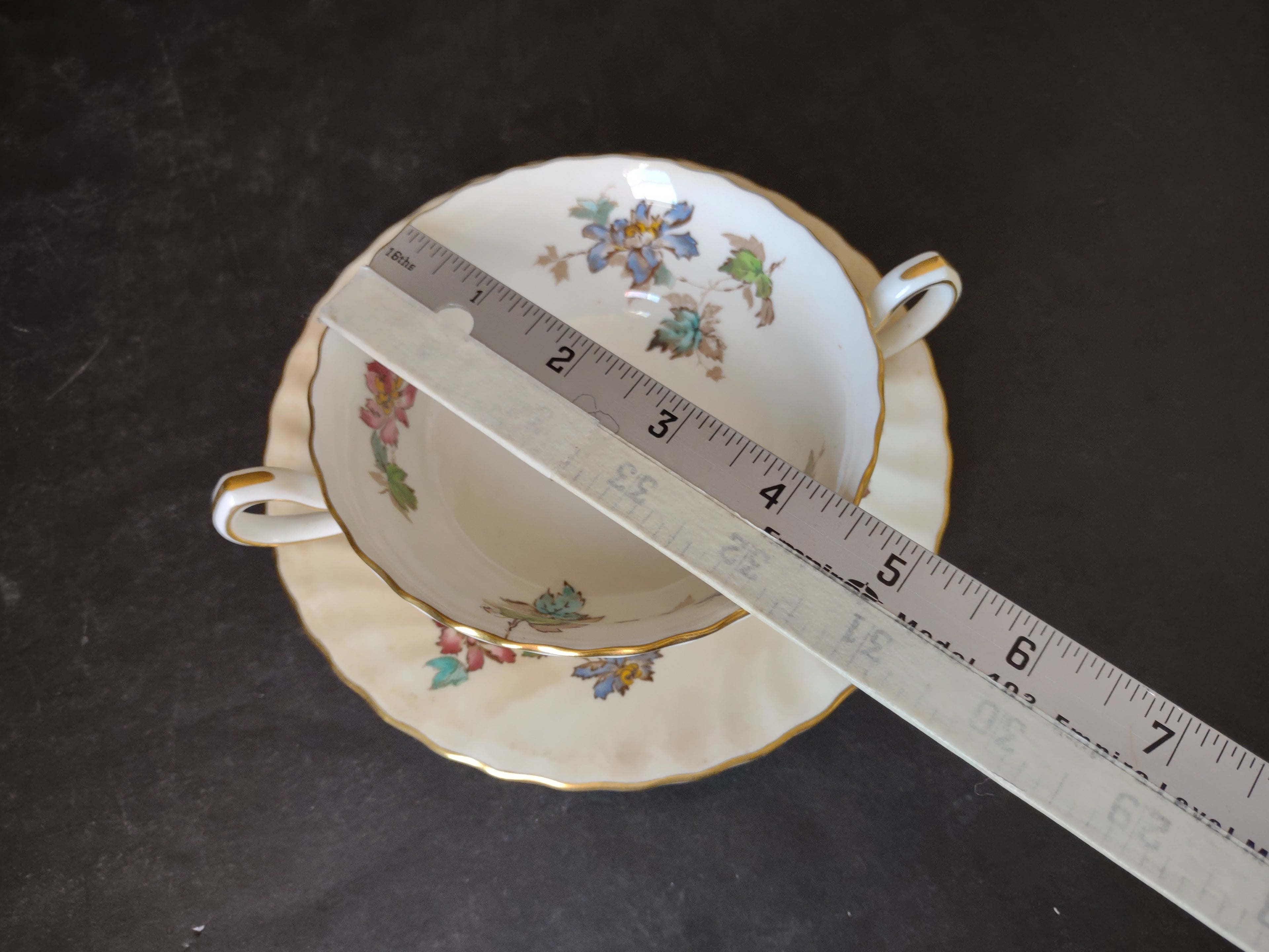 Vintage Minton England Bone Vermont Bouillon Cup with Liner IMPERFECT (lot 5464)