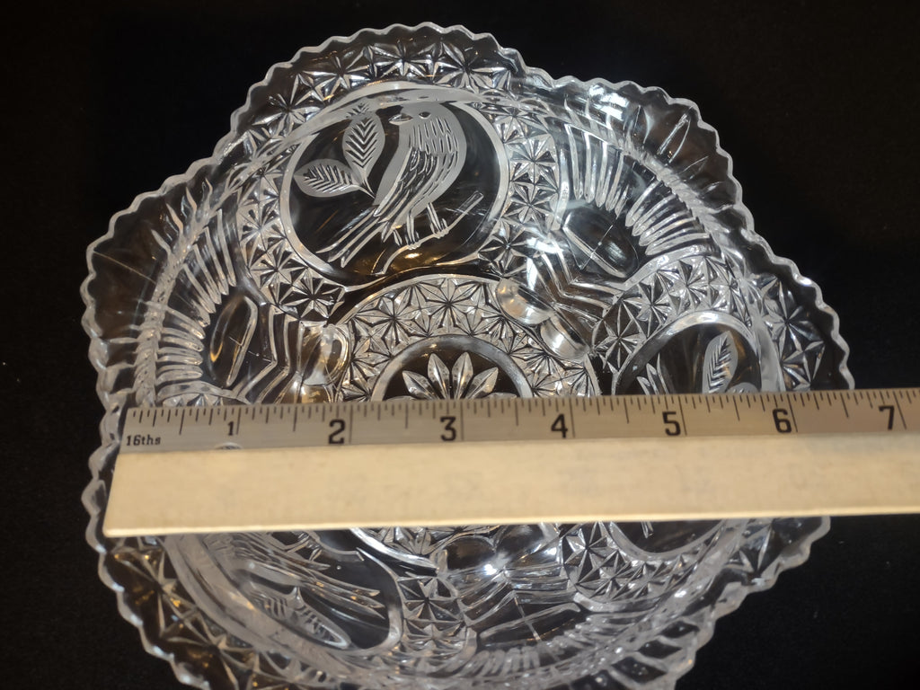 Hofbayer Byrdes Crystal Footed Candy Dish (lot 2499c)