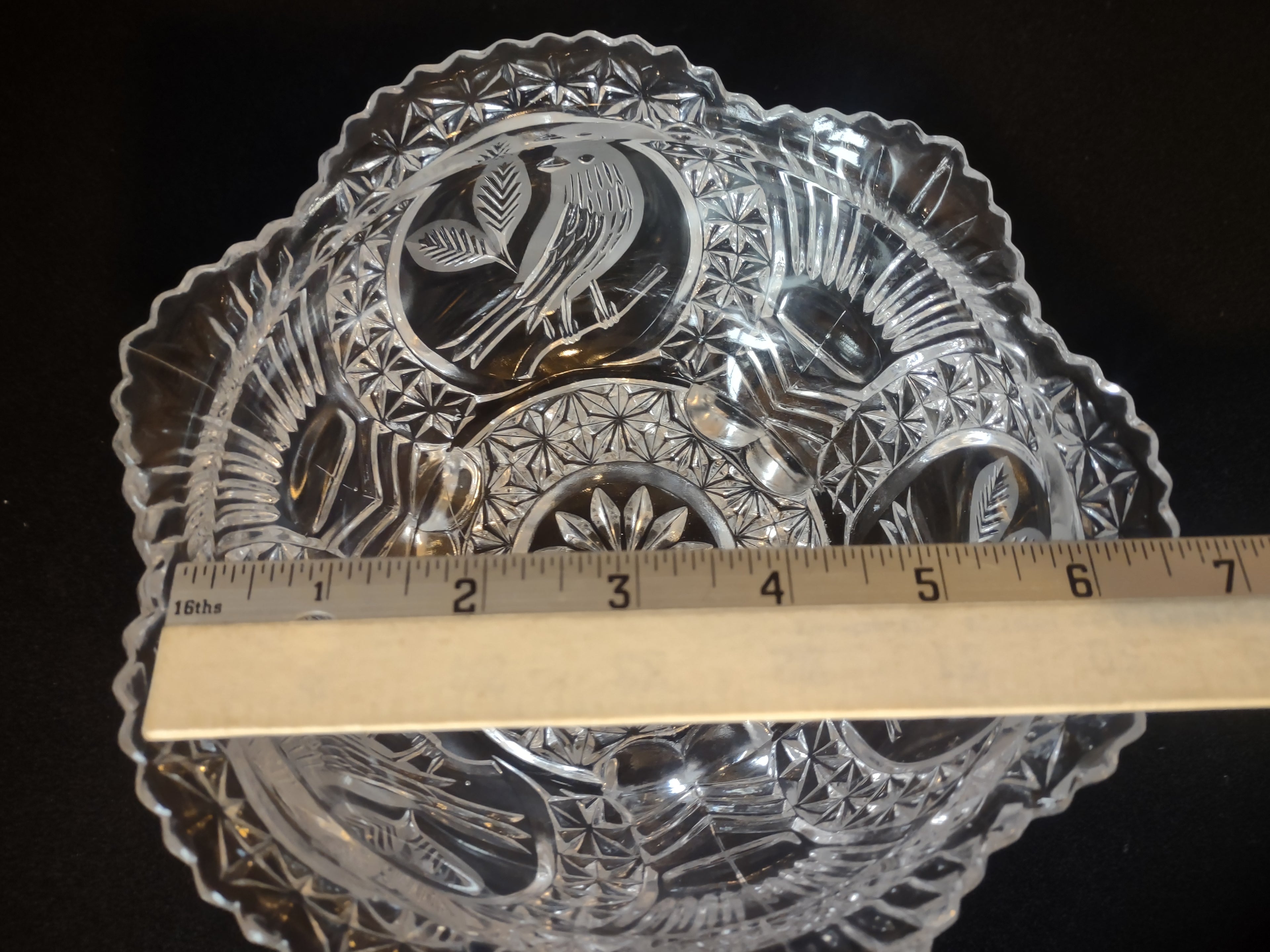 Hofbayer Byrdes Crystal Footed Candy Dish (lot 2499c)