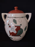 Vintage Pfaltzgraff USA 8-1/2" Tall Canister Cookie Jar Mission Flower (lot 5273