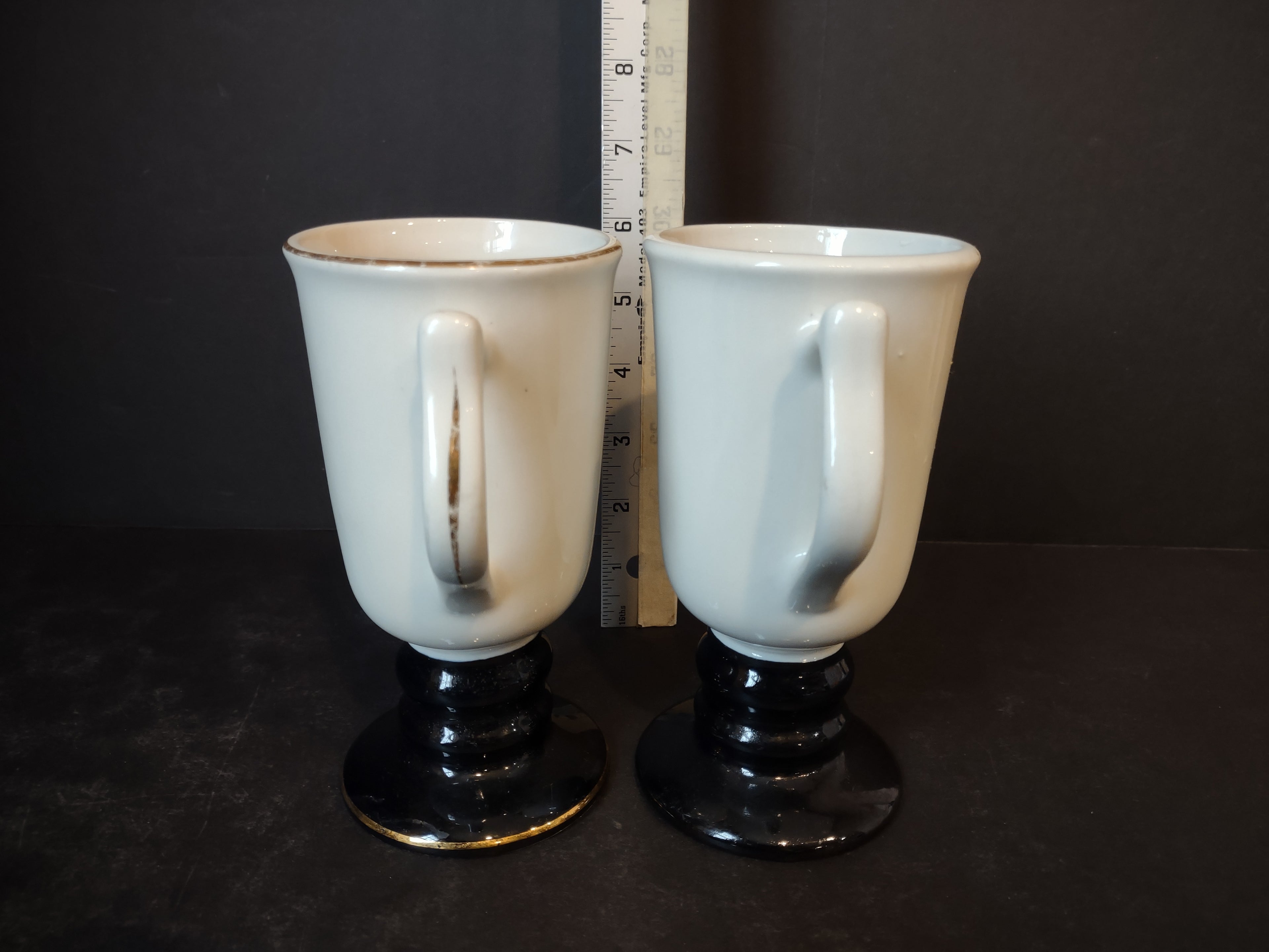 Vintage Irish Coffee Mug x 2 USA Hall Two DIFFERENT Mugs His and Hers (lot 5424)