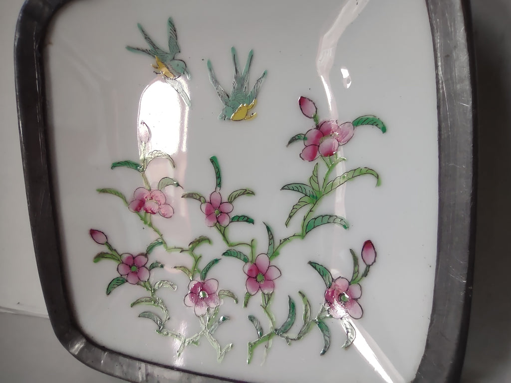 Vintage Japanese Porcelain Ware Hong Kong Bowl Ashtray Birds Flowers (lot 5333)