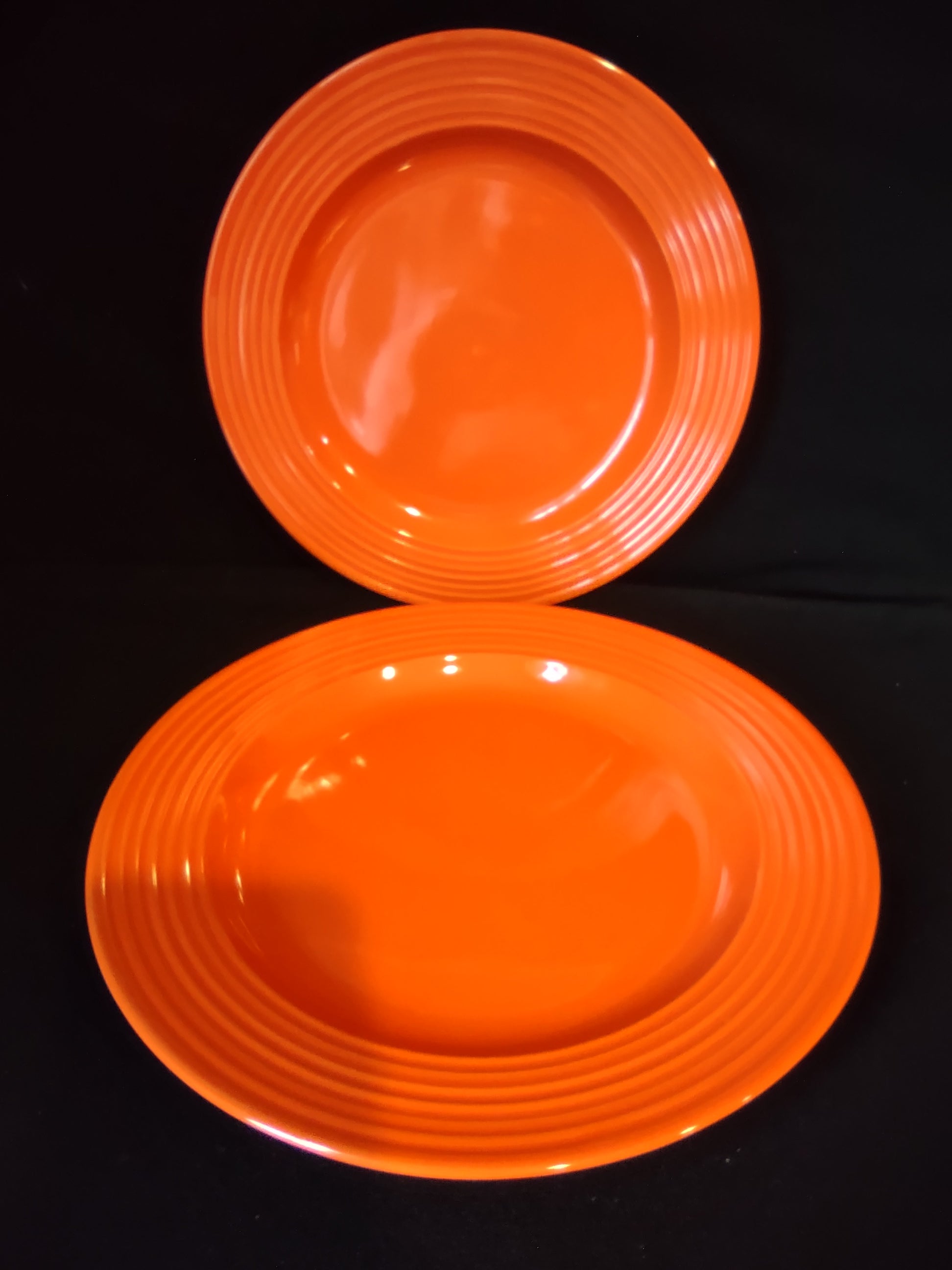 Set of 2 Orange Dinner Plates Royal Norfolk Fall Thanksgiving (lot 2292)
