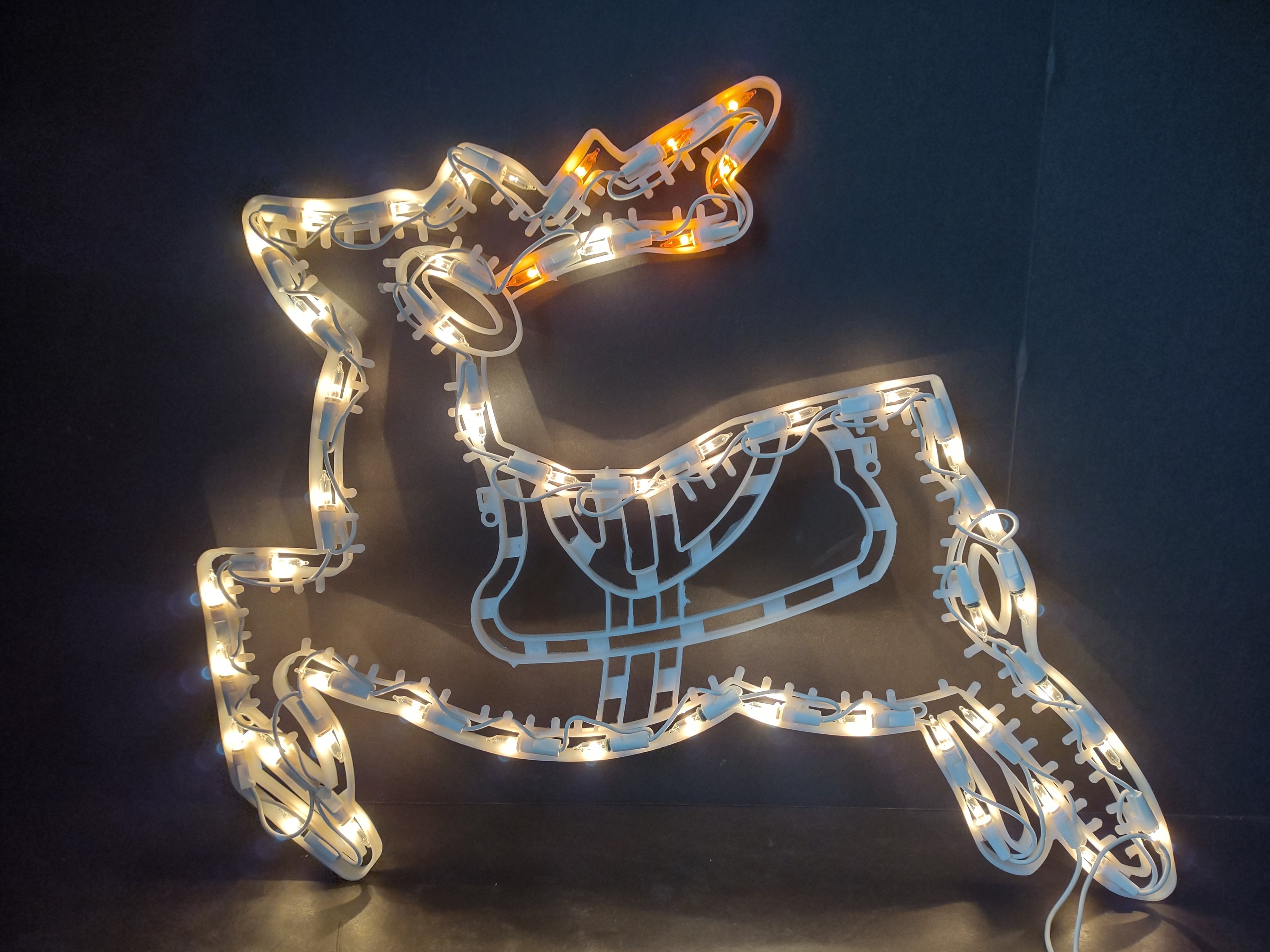 Vintage Christmas Window Mantle Sculpture Reindeer 20" Lighted (lot 3400)