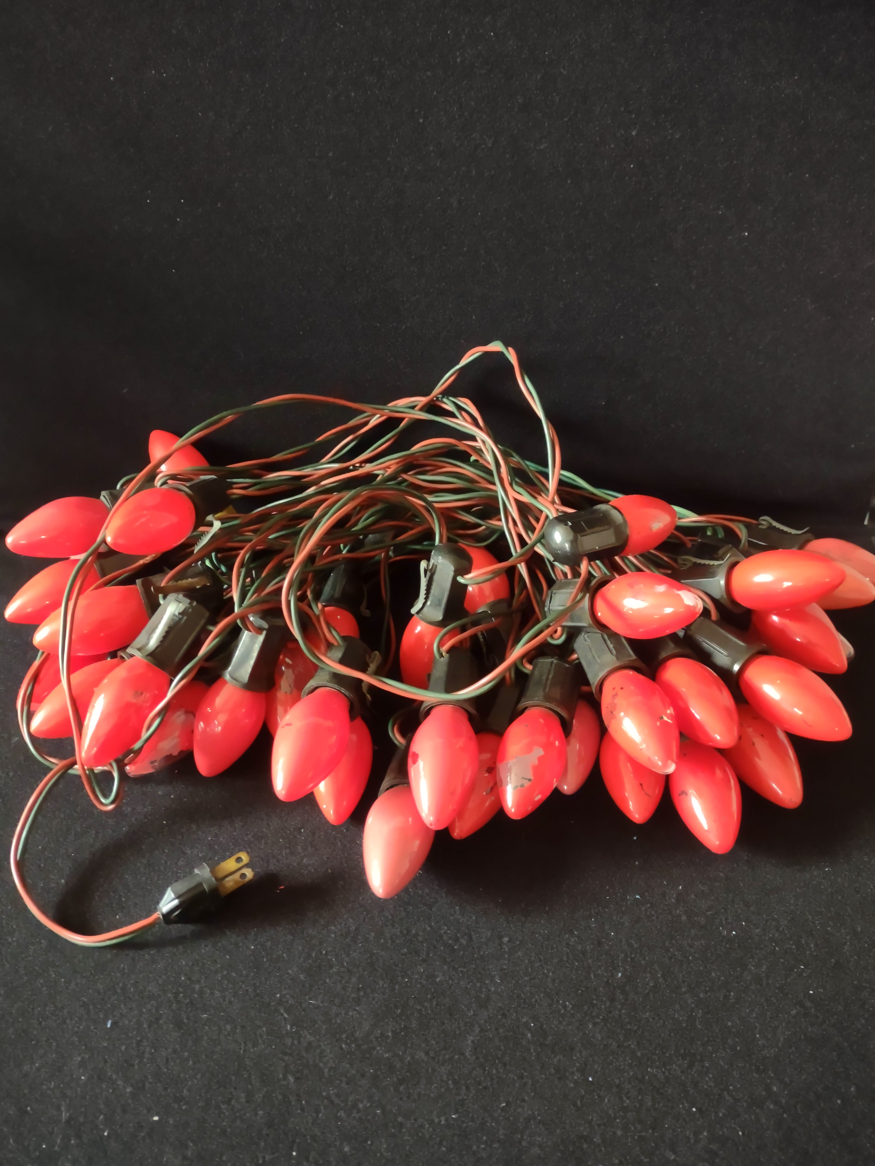 Vintage Christmas C9 String Lights 40 Sockets WORKS Has Been Repaired (lot 3296)