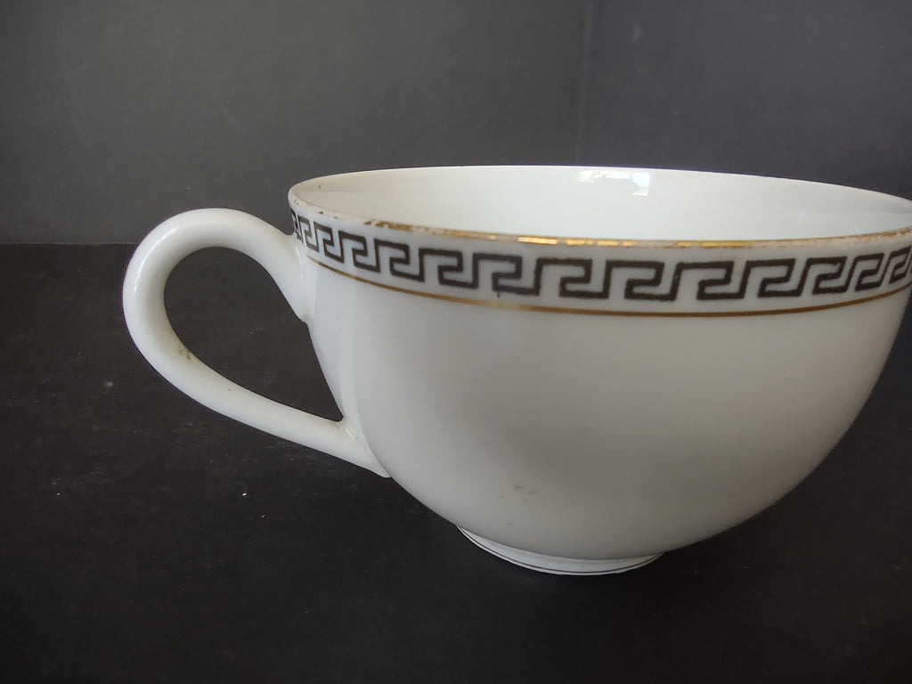 T & V Limoges France Tea Cup ONLY Gold Black Decor (lot 1066)