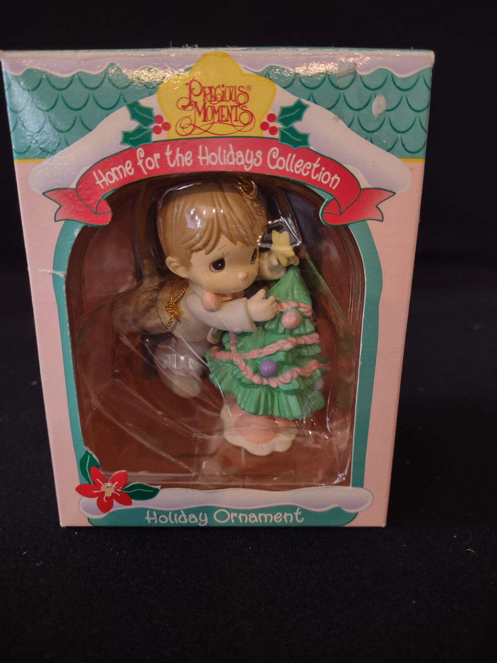 Vintage Christmas Precious Moments Holiday Collection 2 Ornaments (Lot 3617)