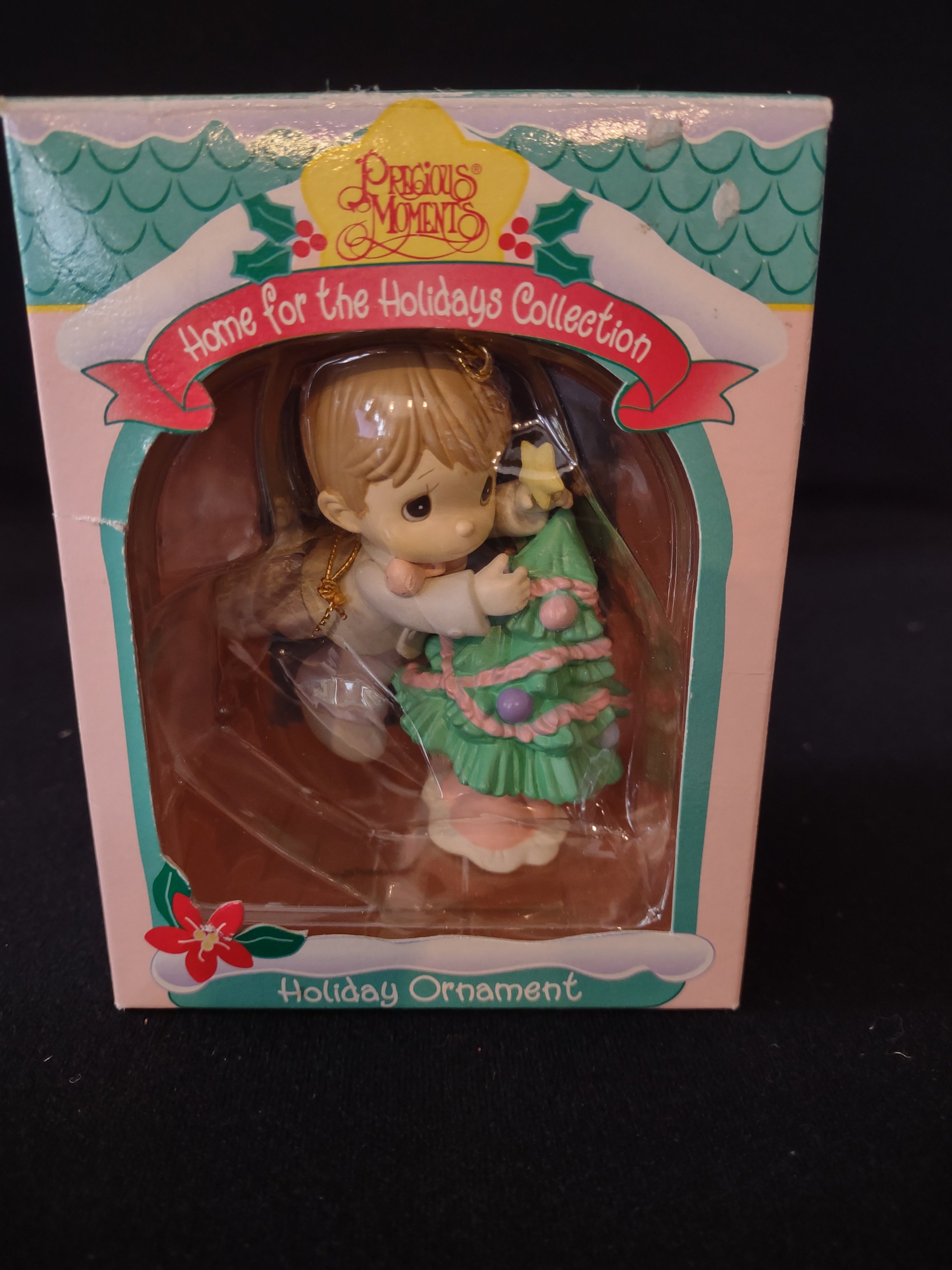 Vintage Christmas Precious Moments Holiday Collection 2 Ornaments (Lot 3617)