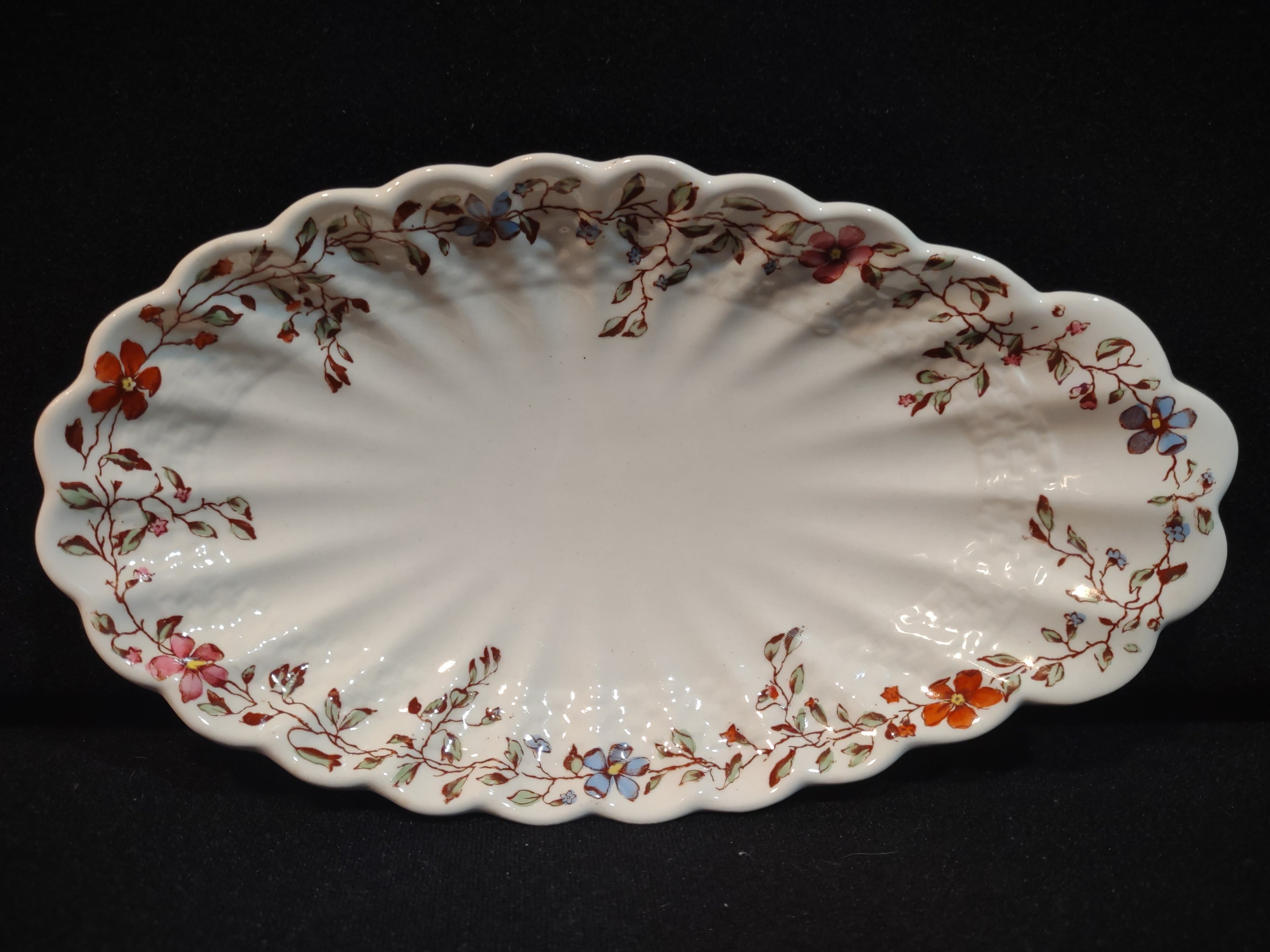 Vintage Spode Wicker Dale Oval Serving Dish Countryside Ironstone CHIP(lot 5753)