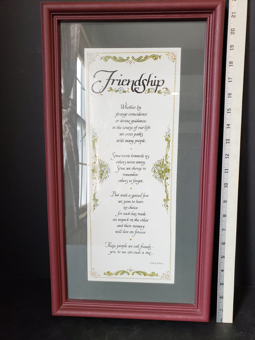Vintage Home Interiors Friendship Green Brown Picture Wall Art (lot 2631c)