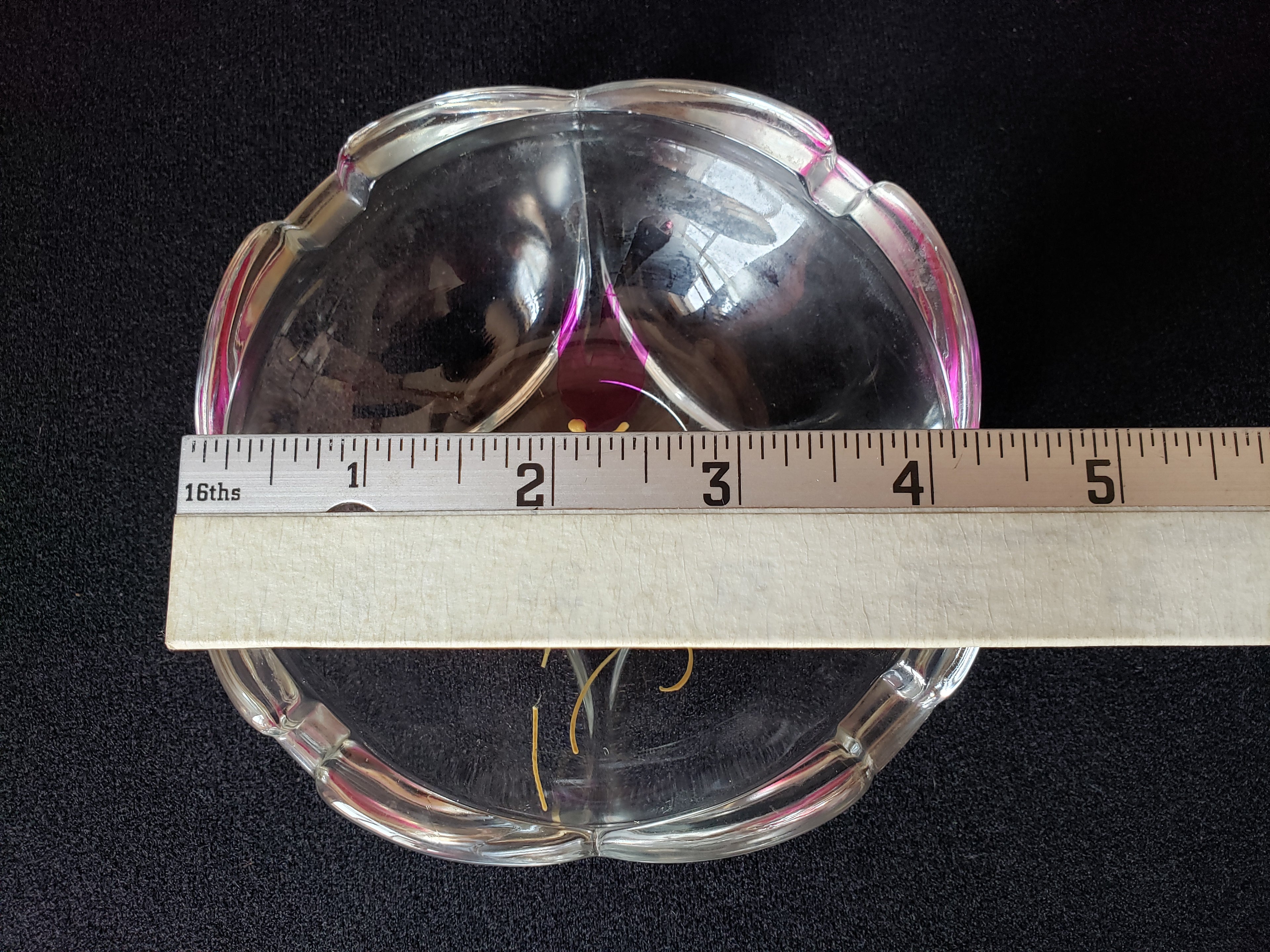 Vintage Fidenza Glass Ashtray Tulip Flower 4" (2151)