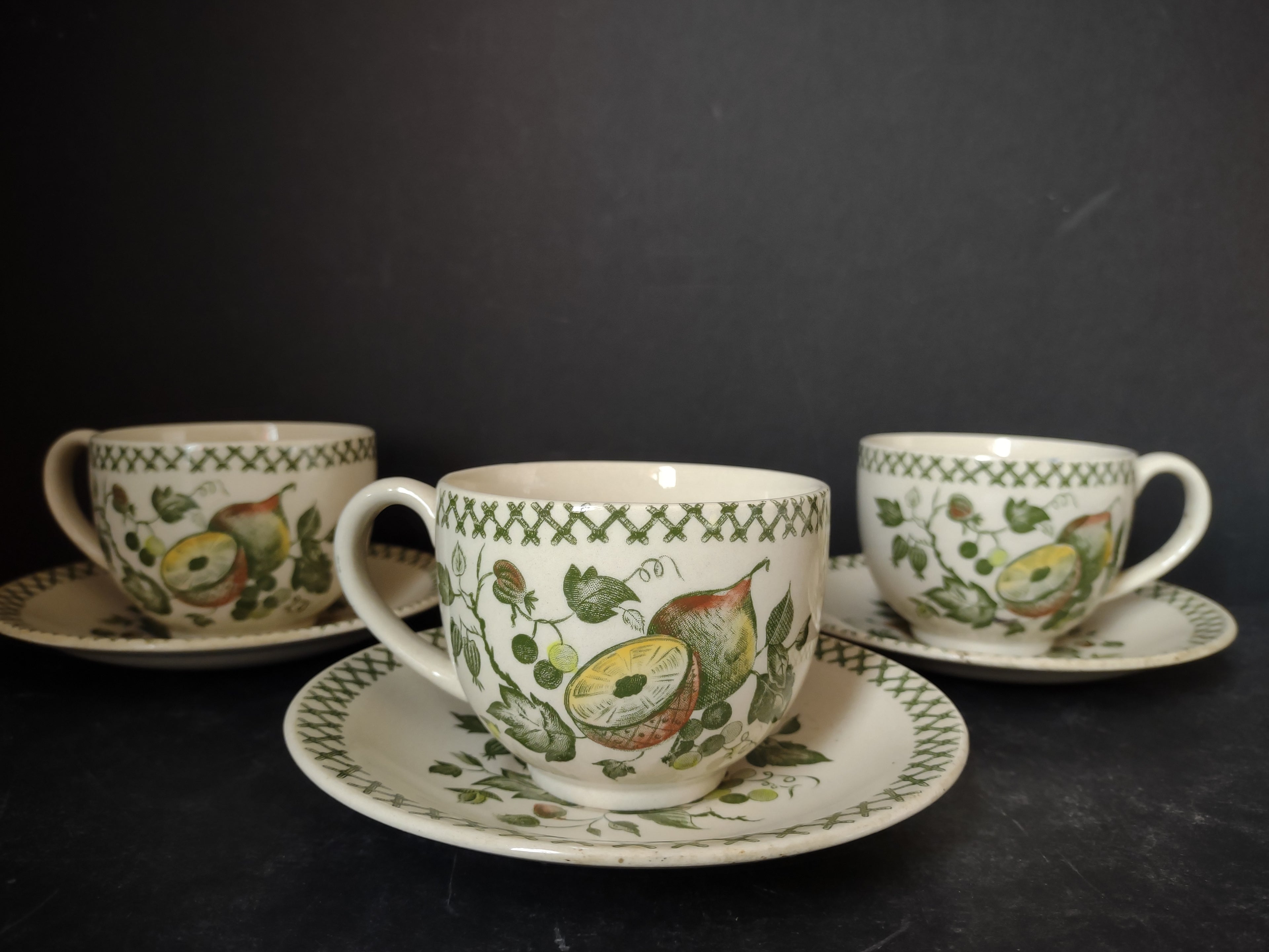 Johnson Bros Arbor Teacup & Saucer Staffordshire Old Granite Ironstone (lot 5574