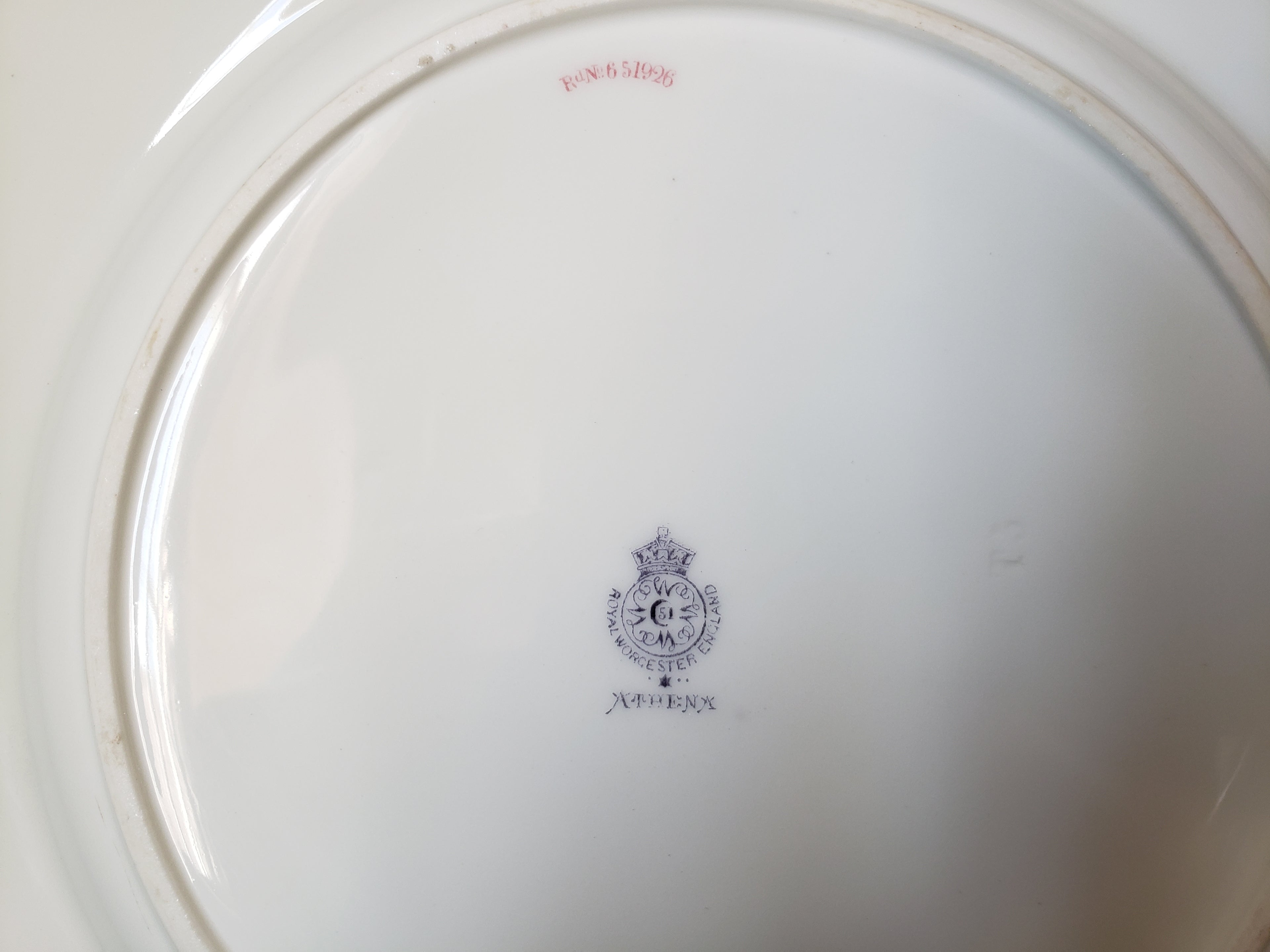 Vintage Royal Worcester Athena Dinner Plate 10-1/4" (lot 2132)
