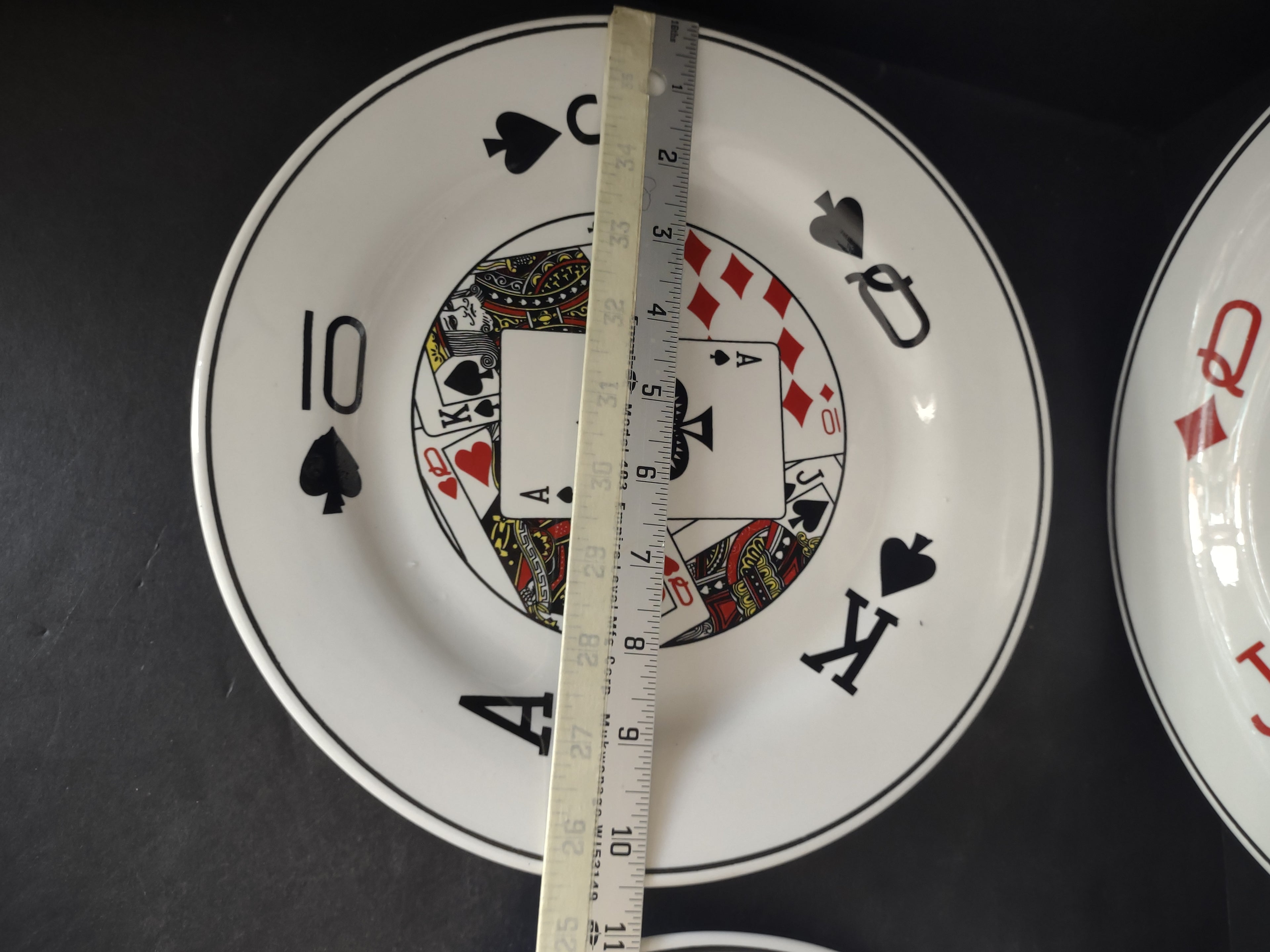Party Set Complete Texas Hold'em Poker Set + Dinner Plate Ase x 4 (lot 3028t)
