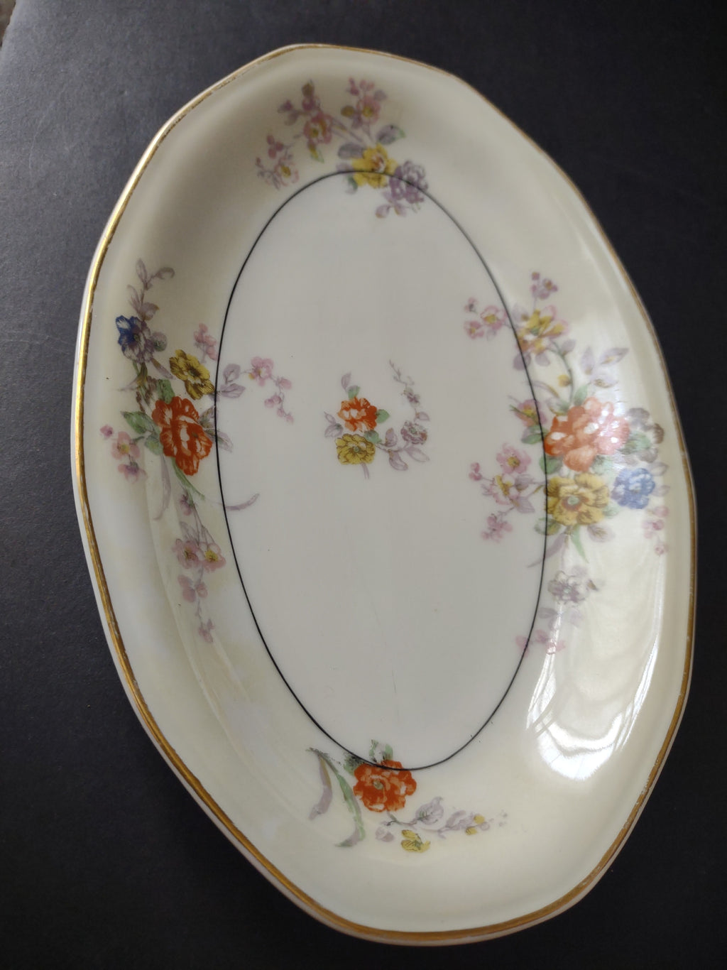 French Chic Haviland Limoges Yellow Jewel Small Serving Platter Floral (lot 818)
