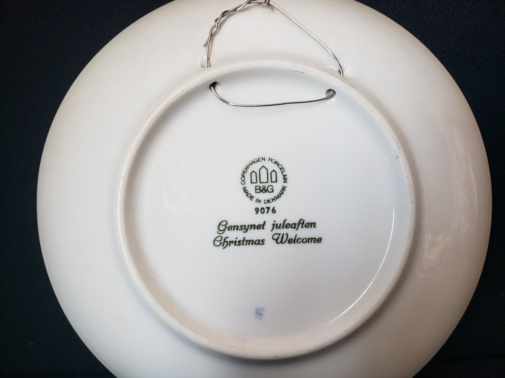 B & G Copenhagen Porcelain Wall Plate Christmas Welcome (lot 2193)